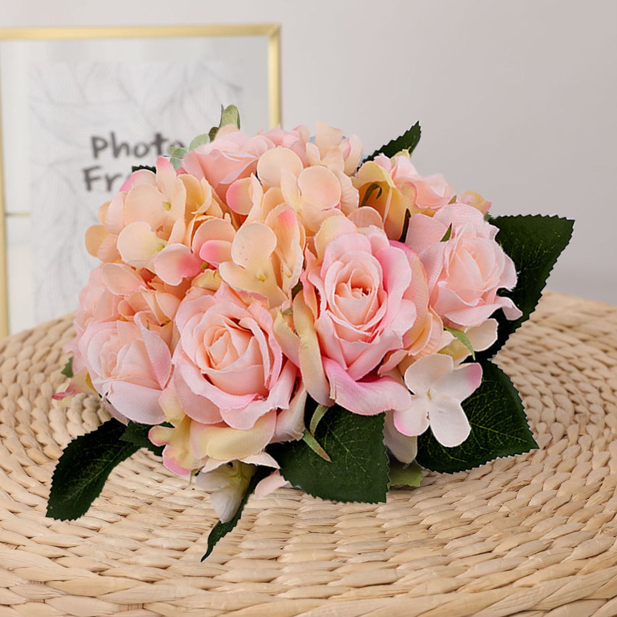 Artificial Silk Hydrangea Rose Mixed Bouquet