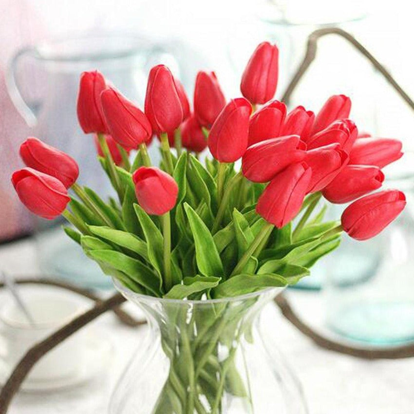 Artificial Tulip Bouquet Real Touch Flowers for Home Wedding Decorations