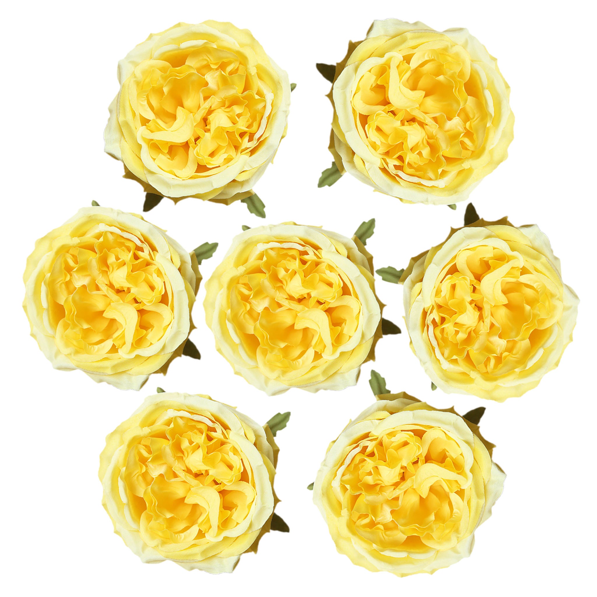 Cabbage Roses Silk Flower Heads 3.9 inch