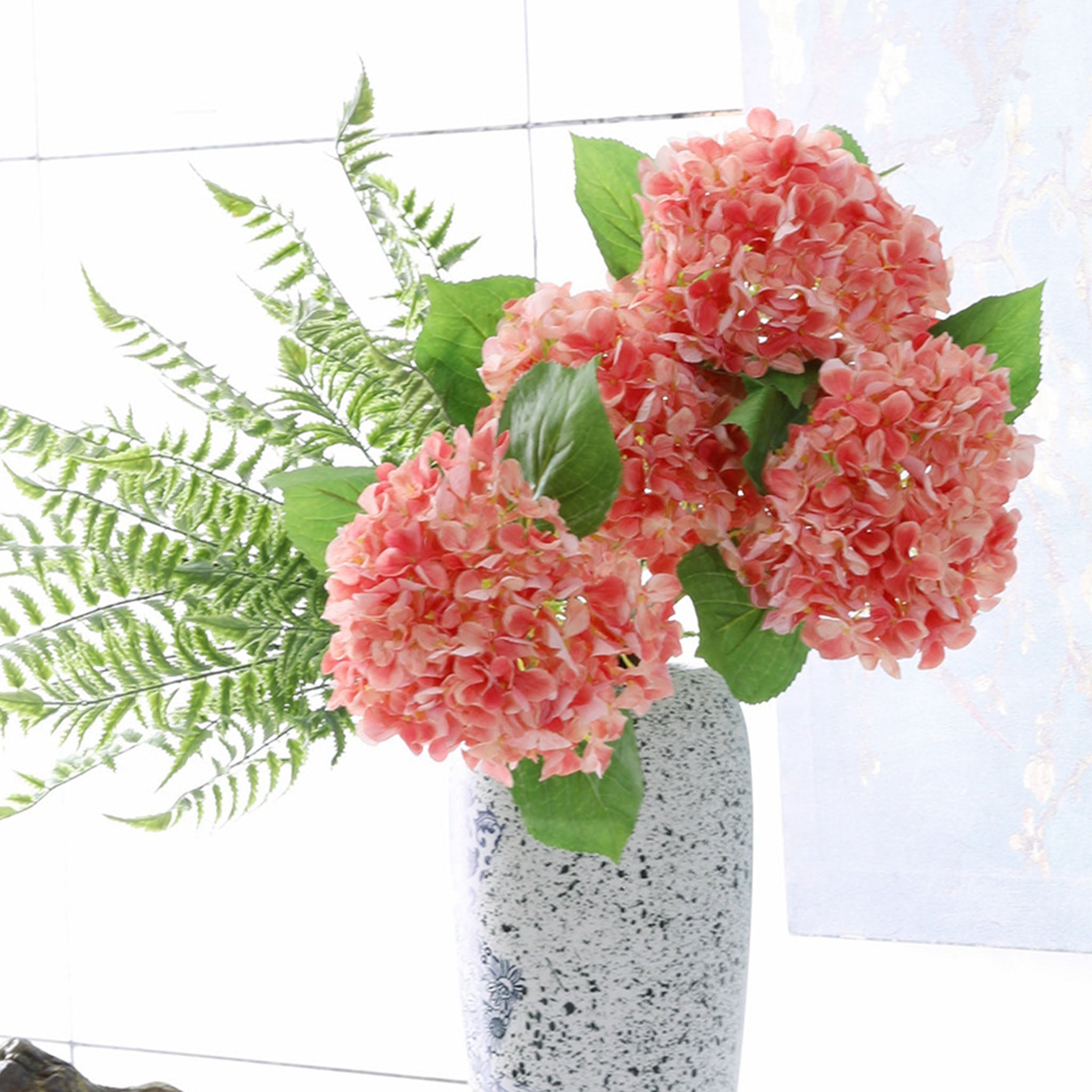 Realistic Fake Hydrangea Flowers 18"