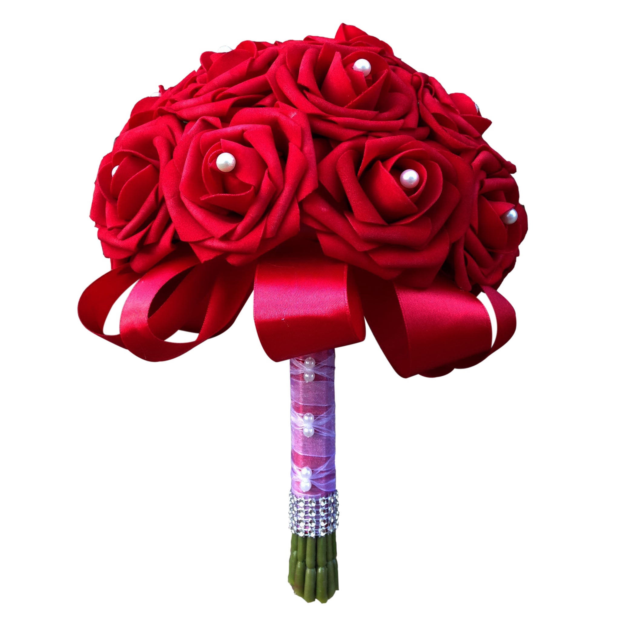 Dark Red White Black Roses Artificial Flower Bouquet