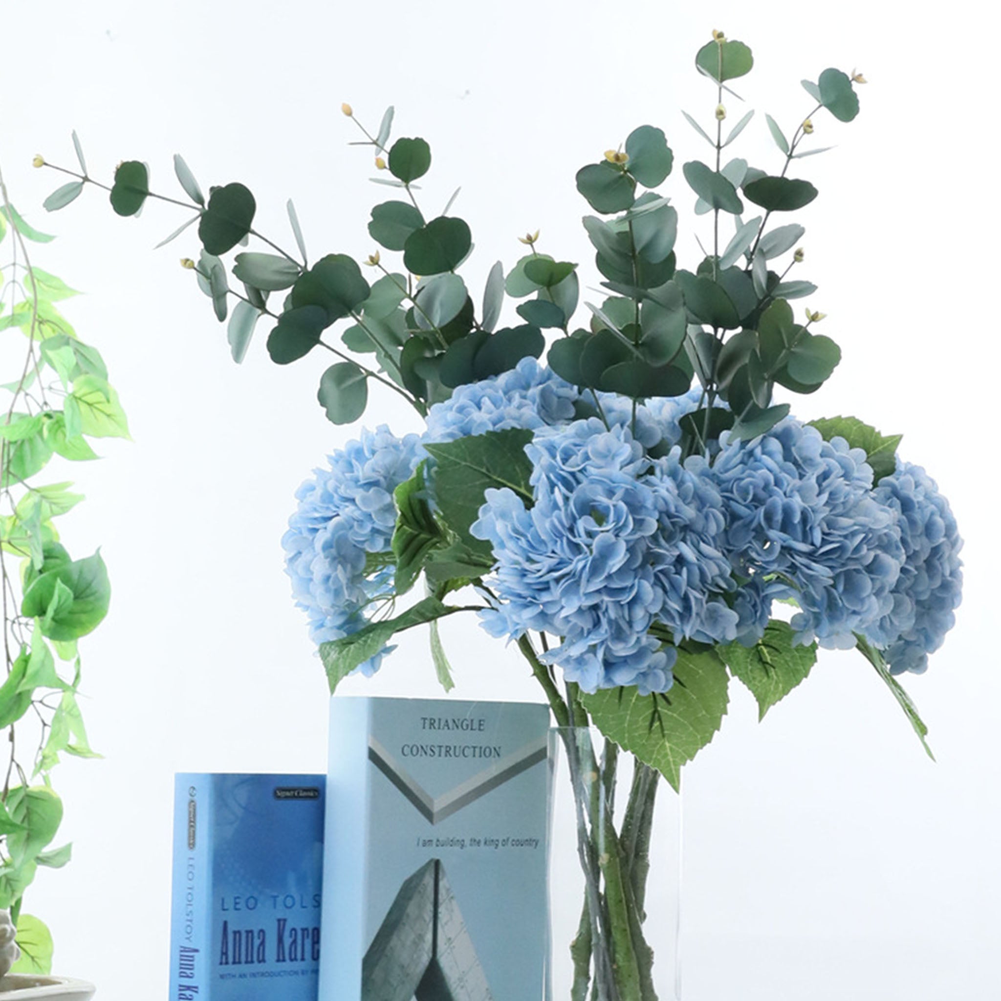 Blue Hydrangea Bush Fake Flowers Wedding Decor