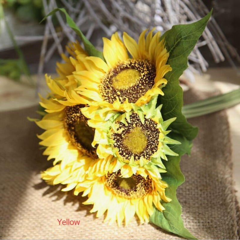 Artificial Sunflower Bouquet for Fall Wedding Bouquet Home Decoration