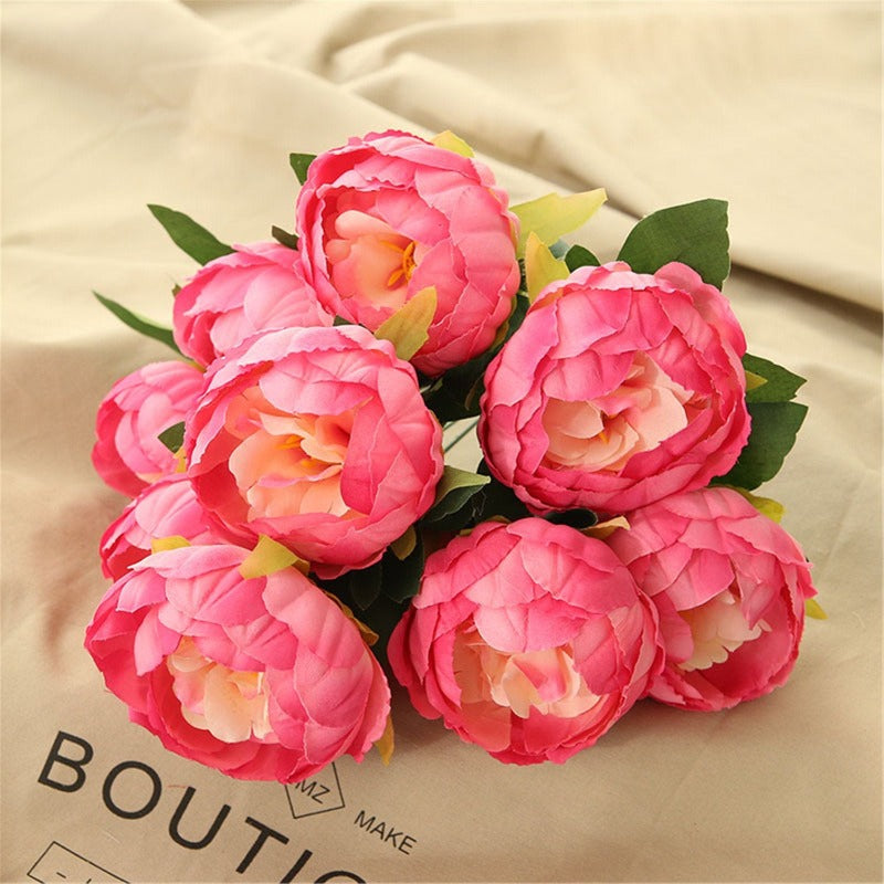 Silk Peony Bouquet Artificial Flowers Peony Arrangement Home Decoration