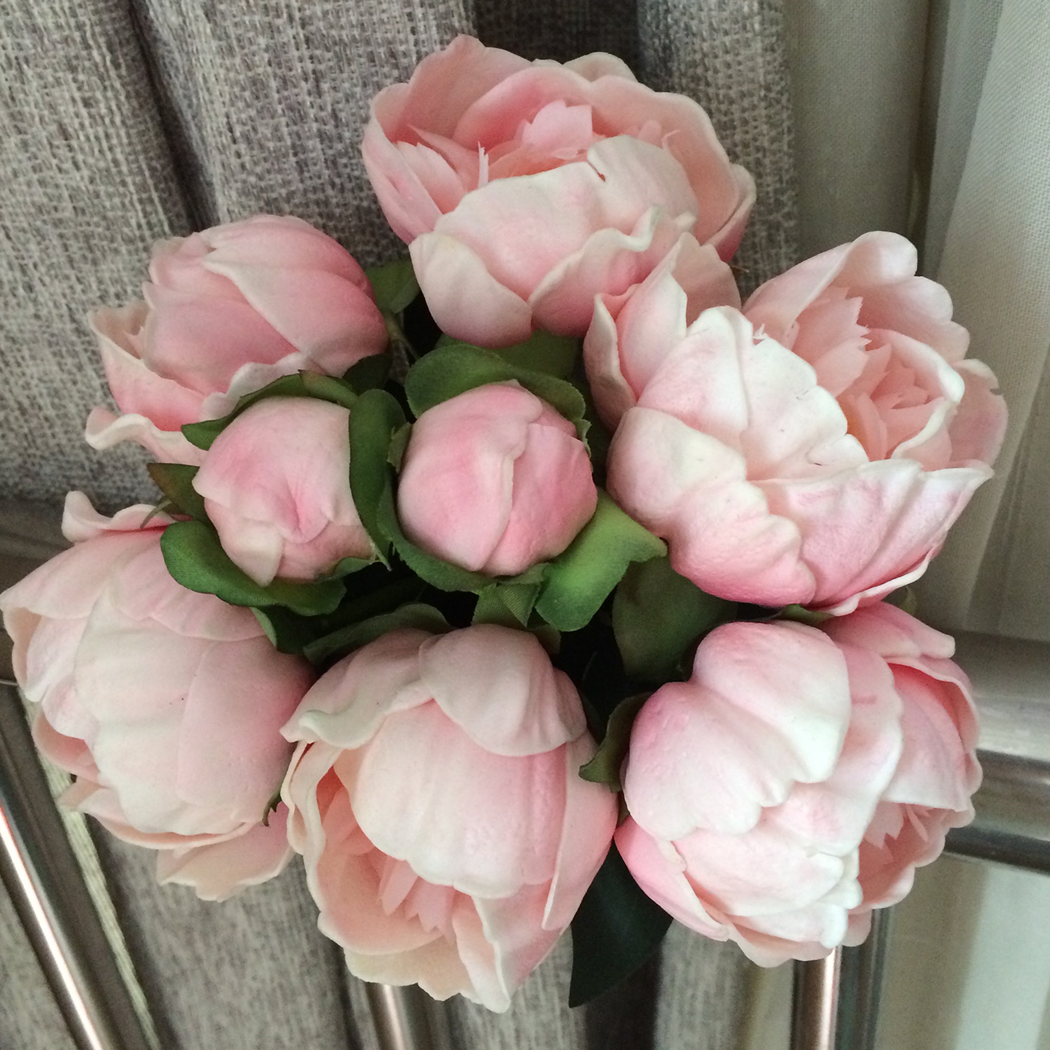 Real Touch Flower White Peony Bouquet for Bridal Flower Table Centerpieces