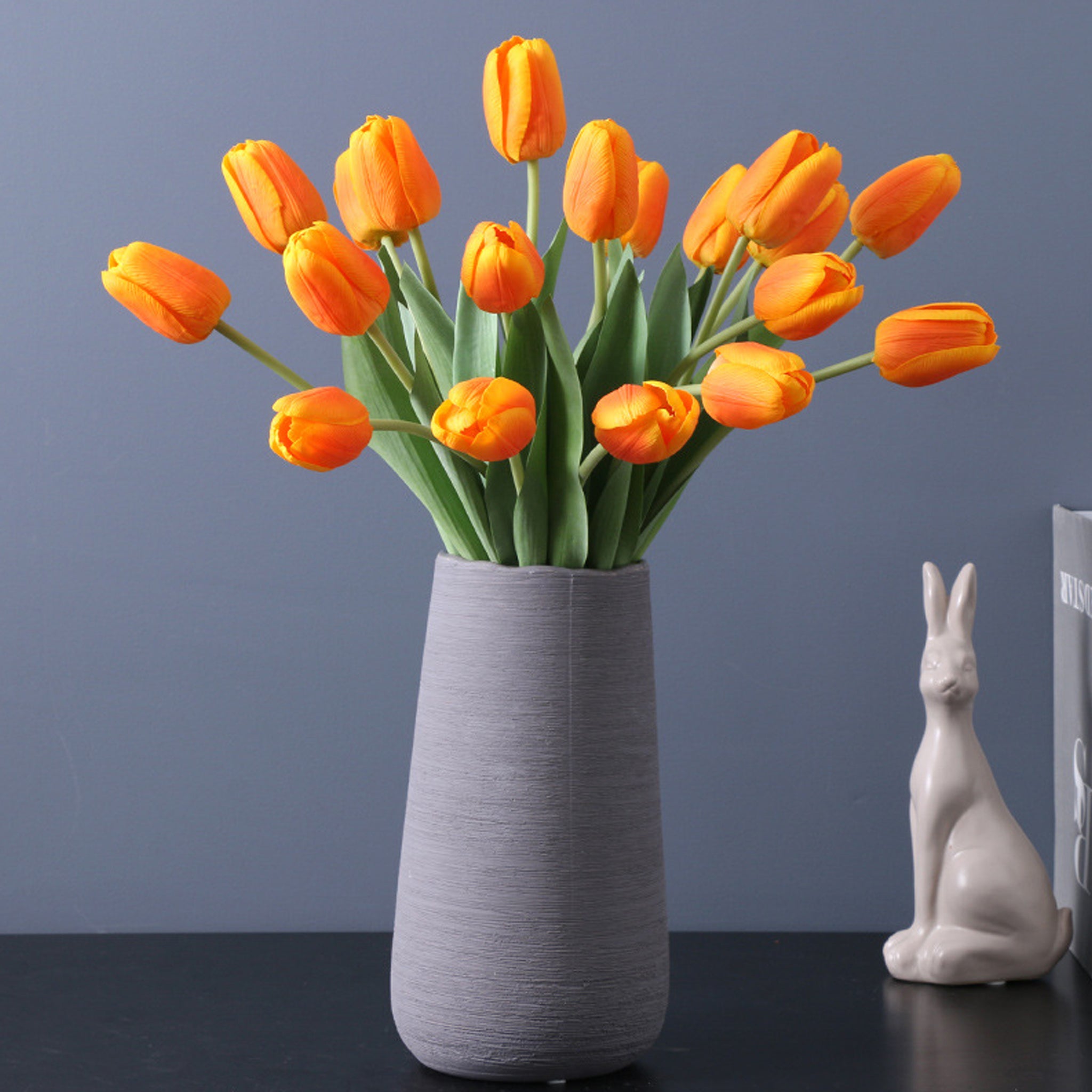 Silk Individual Tulips Quality Fake Flowers 18.5"