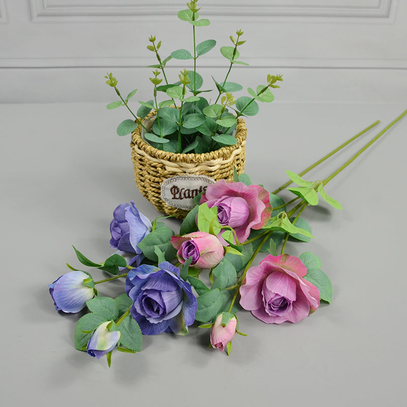 Artificial Rose Flowers Spray Roses Decor
