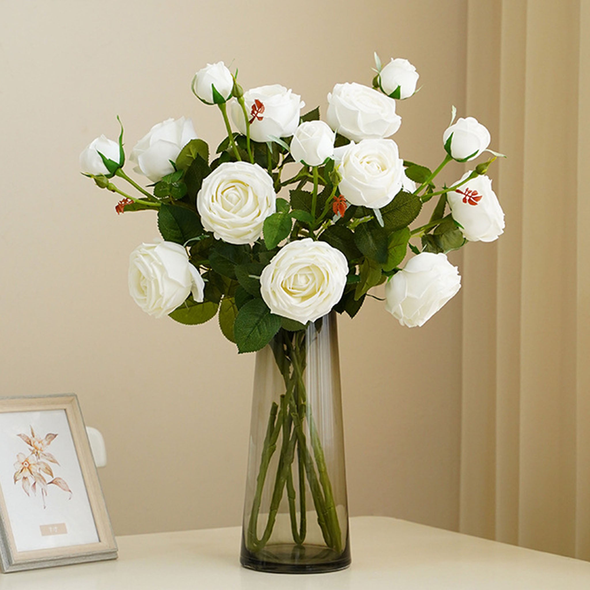 Real Touch Cabbage Roses Realistic Spray Flowers