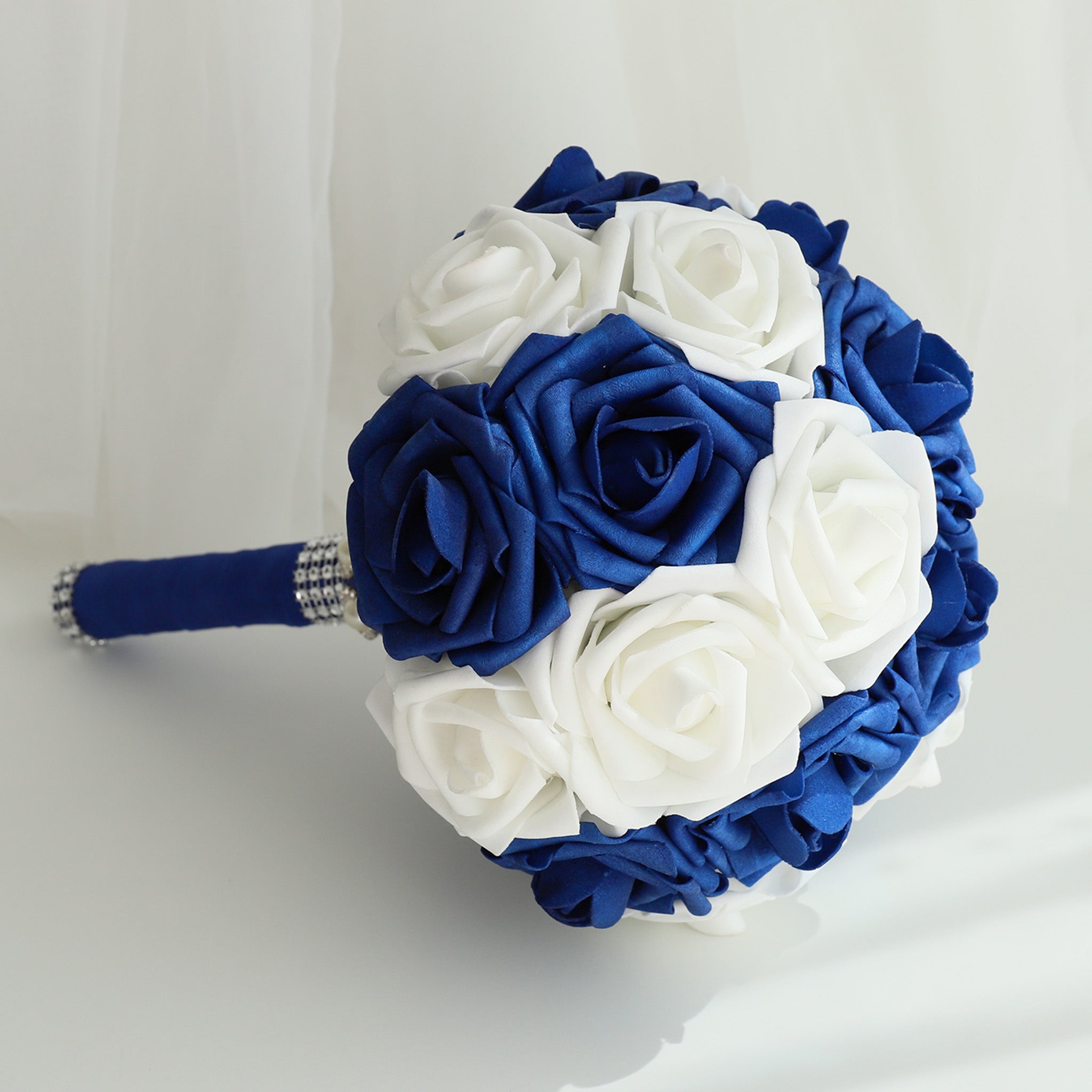 Wedding Bouquets Royal Blue and White Roses