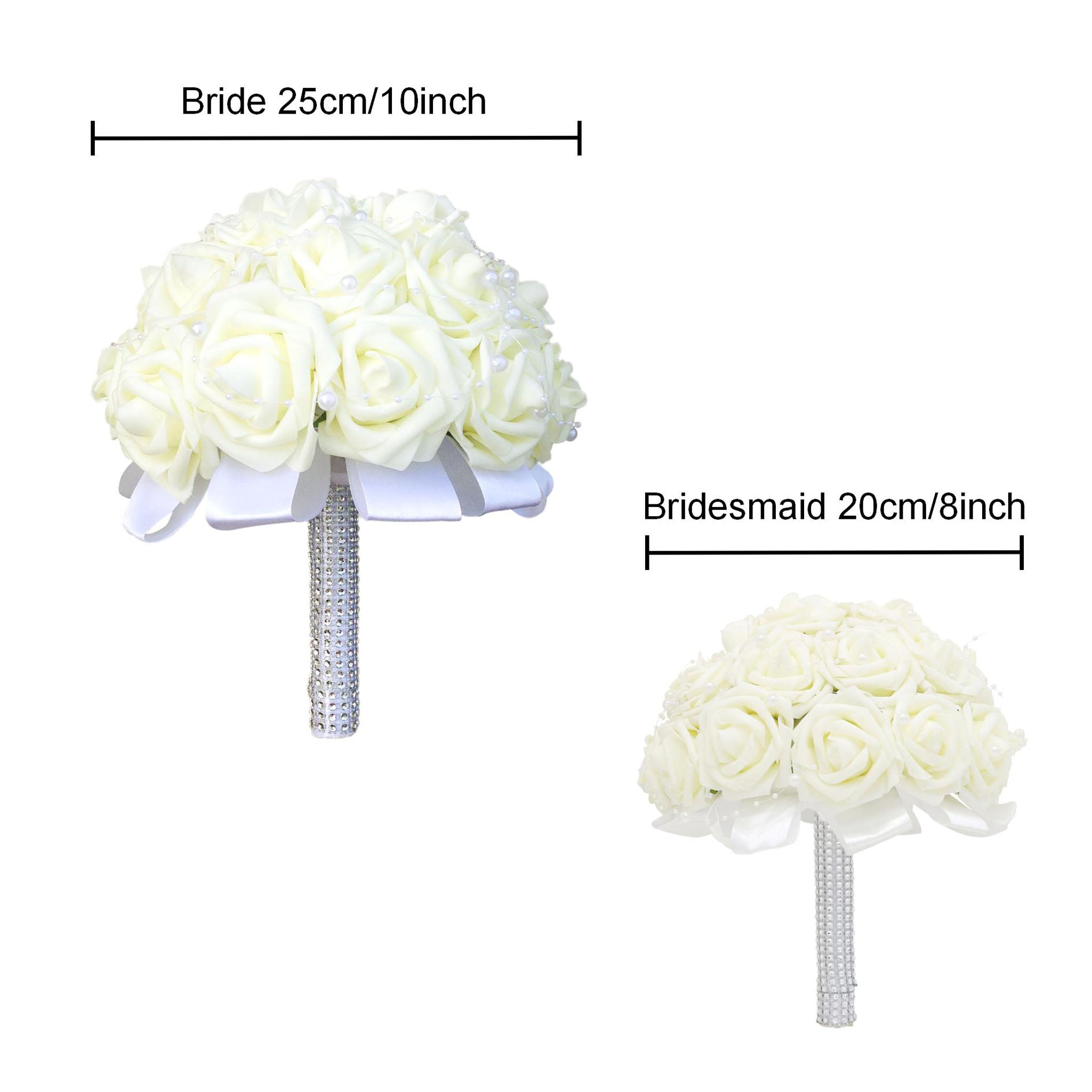 Cream White Bridal Bouquet Artificial Wedding Flower Bouquet
