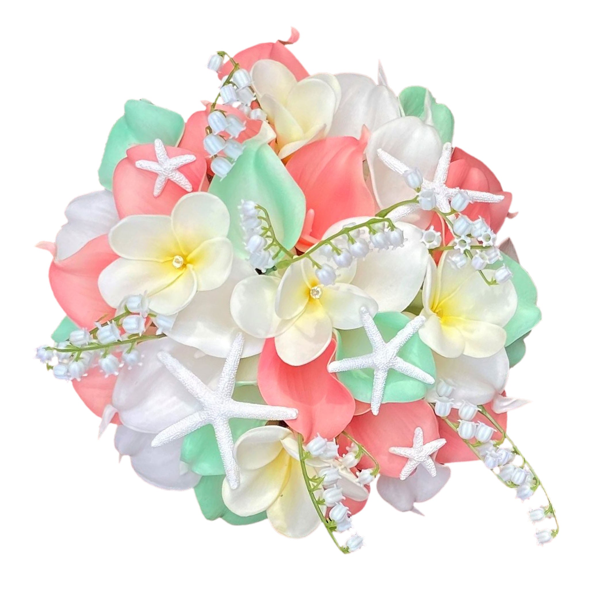 Bridal Beach Wedding Bouquet Fake Calla Lilies Starfish