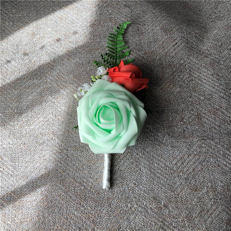 Boutonniere Corsage in Mint for Homecoming Prom Boutineer