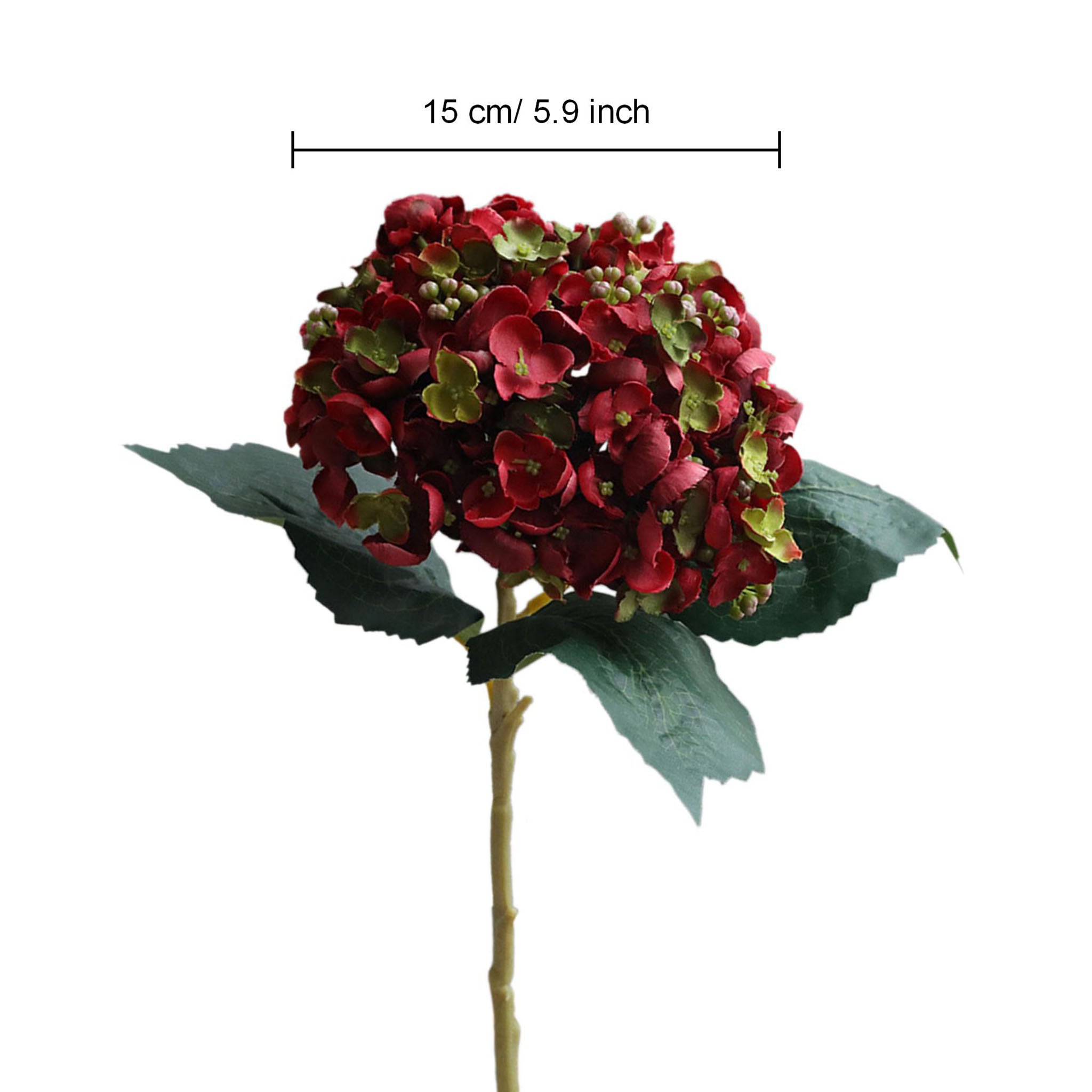 Artificial Hydranage Seeded Hydrangea Bush Red