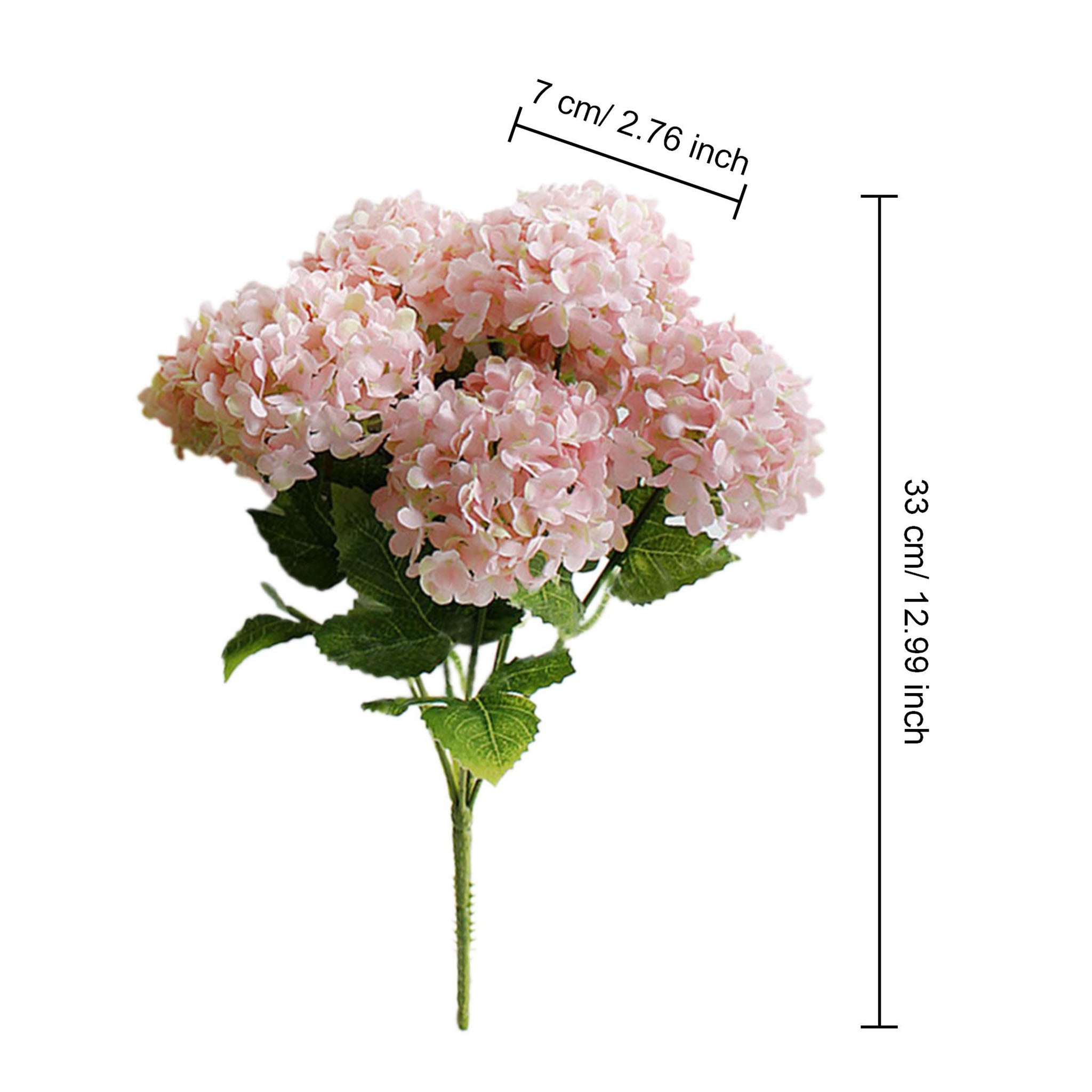 Small Flower Bunch Pink Silk Hydrangea Bush