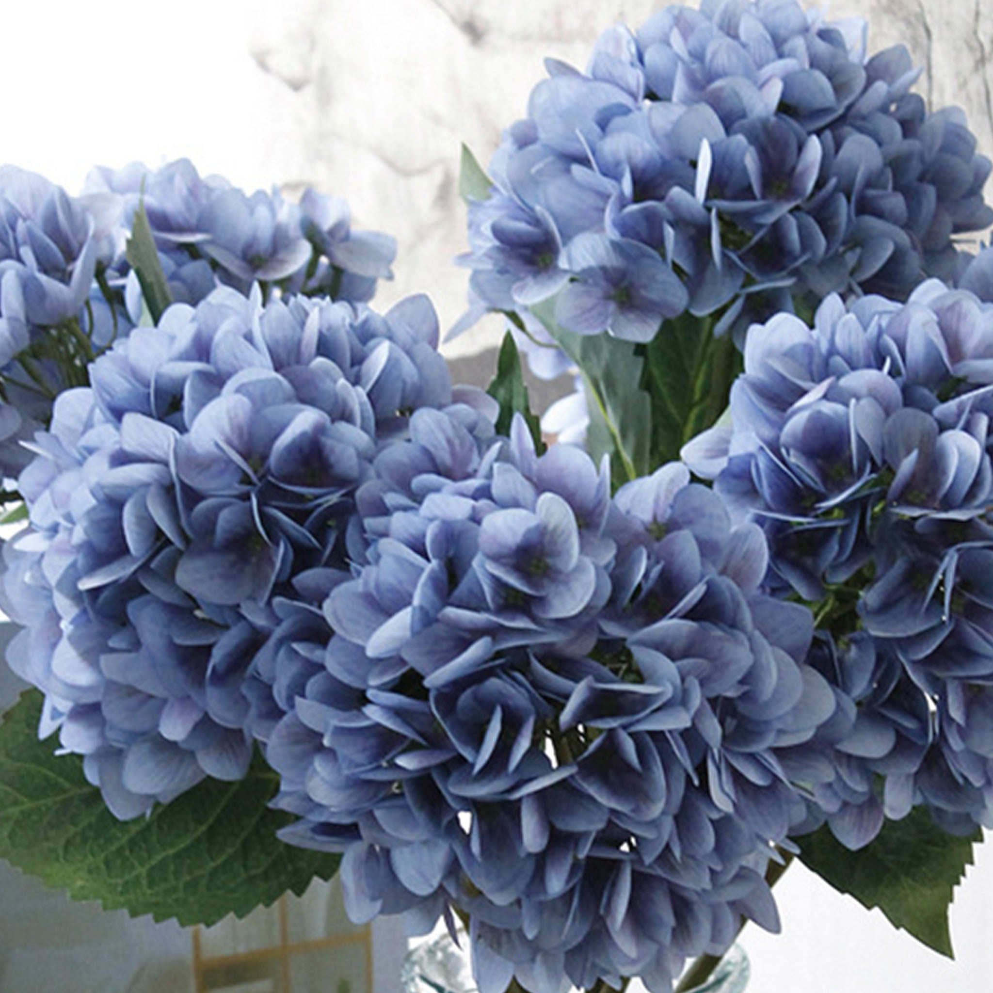 Artificial Hydrangea Bushes Full Bloom Fake Hydrangeas 5 Colors Home Decor