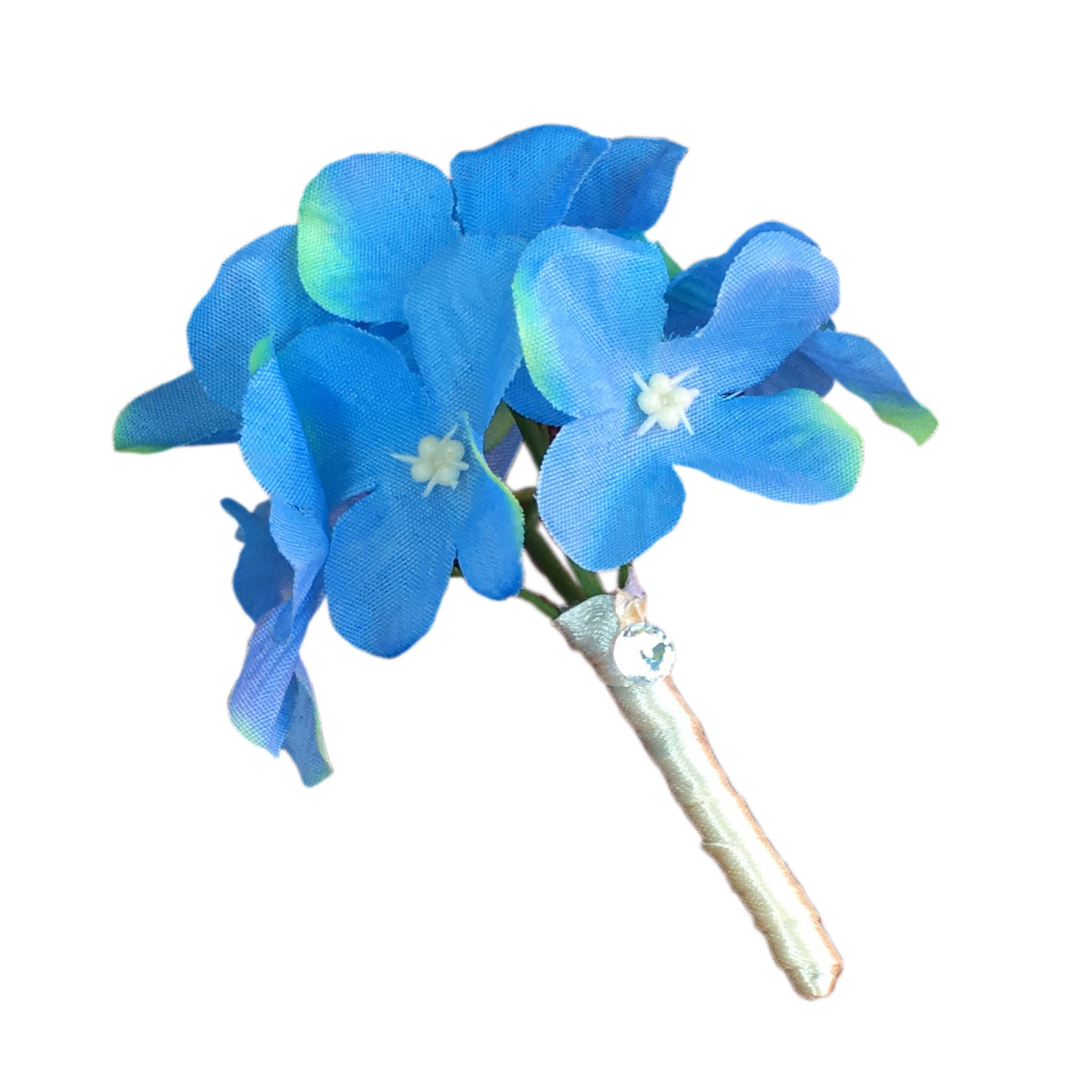 Wedding Bouquet Blue Hydrangea Fake Flower Bouquet Boutineer