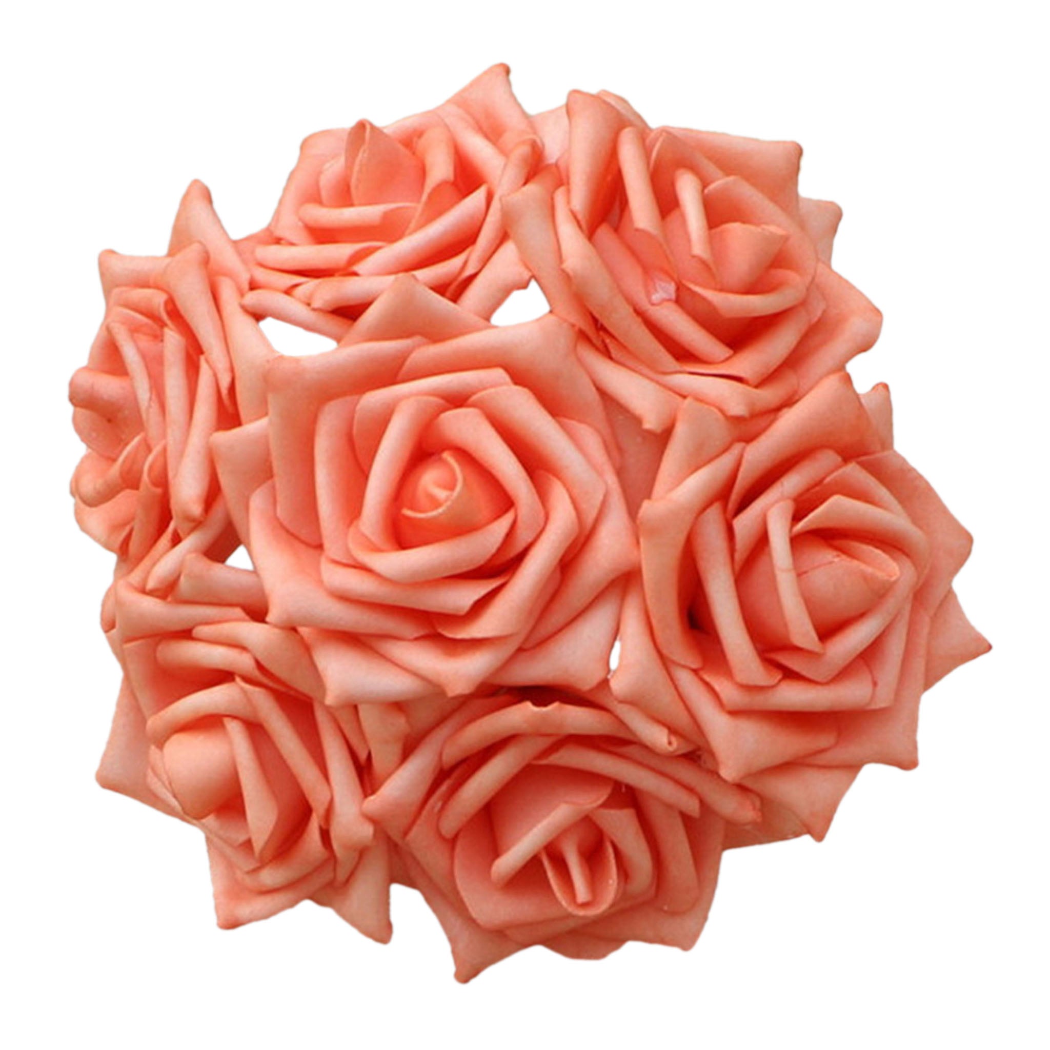 Wedding Flower Decor Coral Orange Roses Artificial Flowers