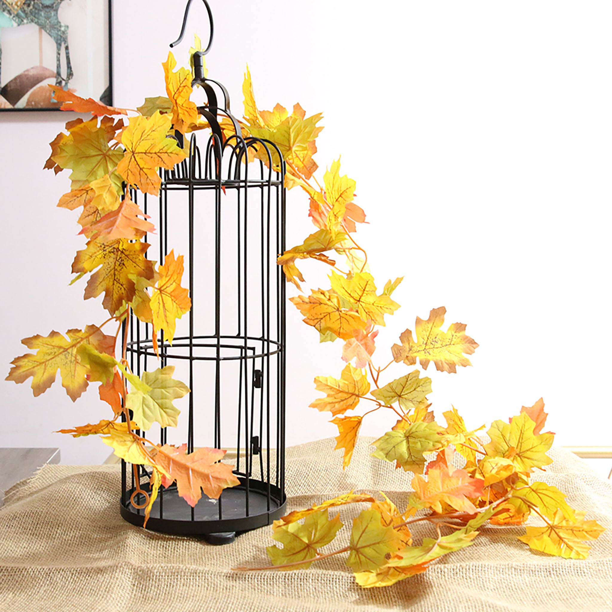 Artificial Fall Maple Leaf Garland for Home Decor