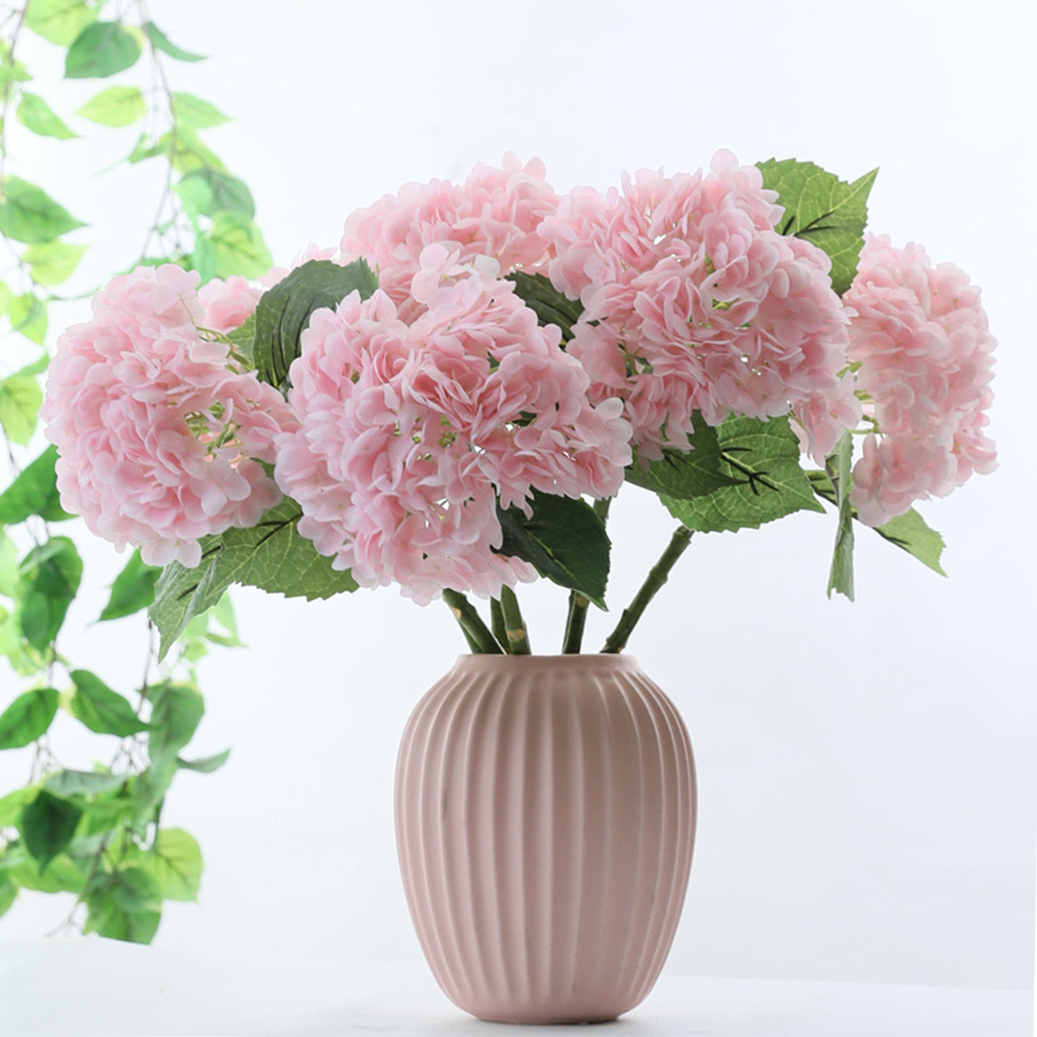 Pastel Light Pink Hydrangea Real Touch Hydrangea