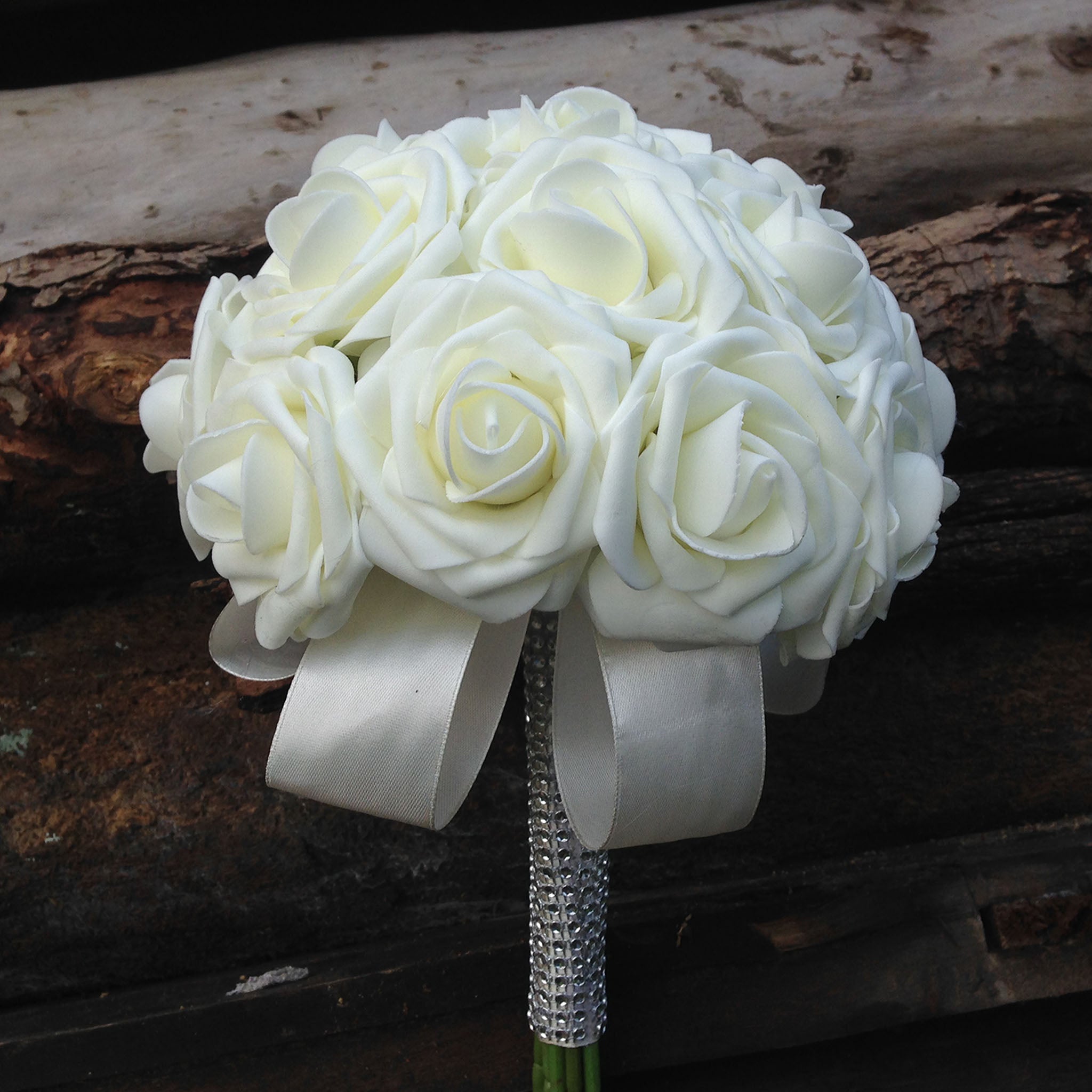 Royal Blue Ivory Roses Wedding Bouquets for Bridal Bridesmaids Boutonnieres