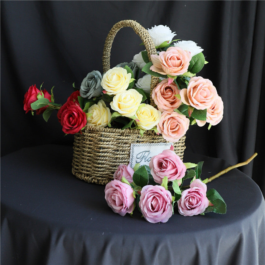 Spray Roses Silk Artificial Flowers 22 inch Tall