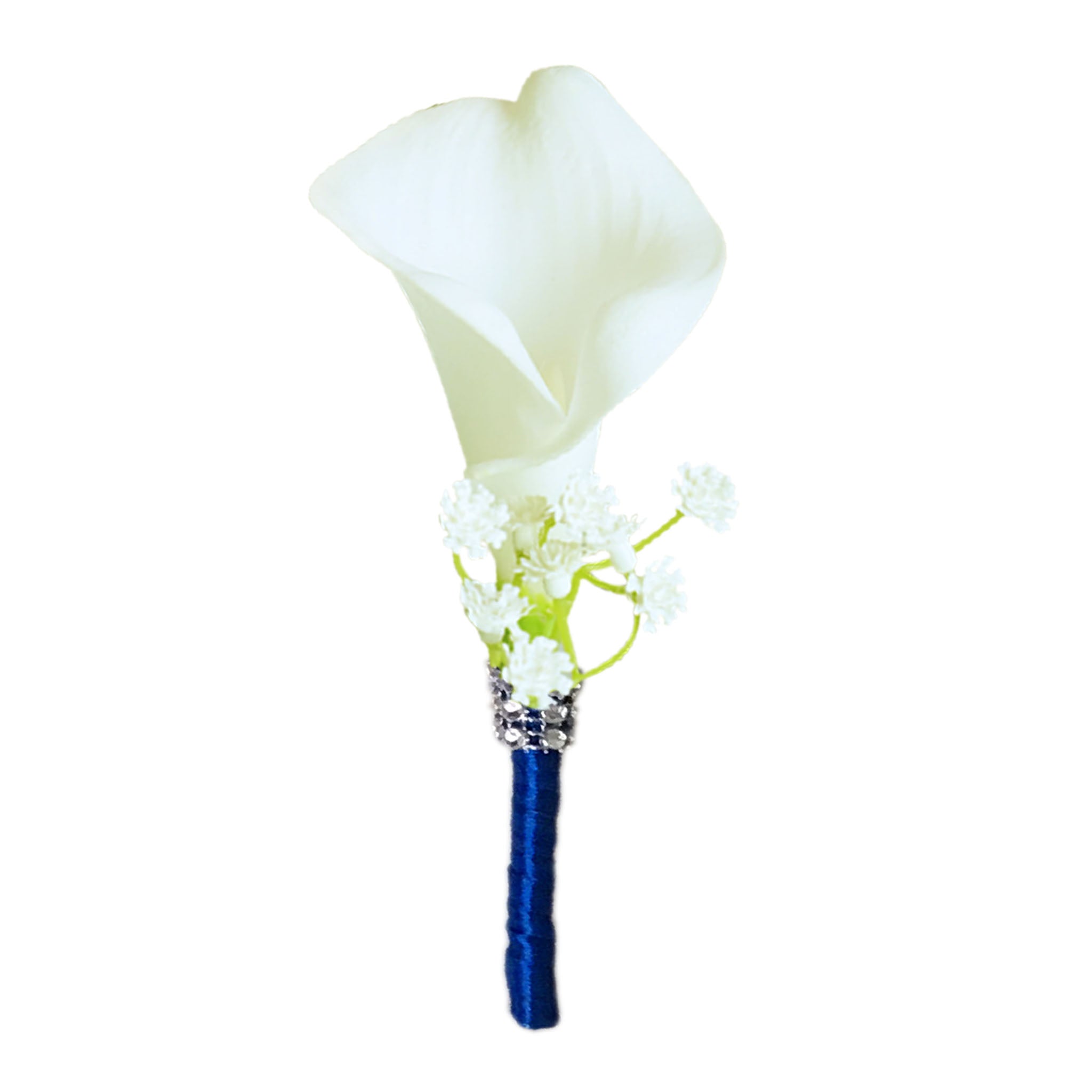 Flower Bouquet for Bridal Bridesmaid Picasso Blue White Calla Lily