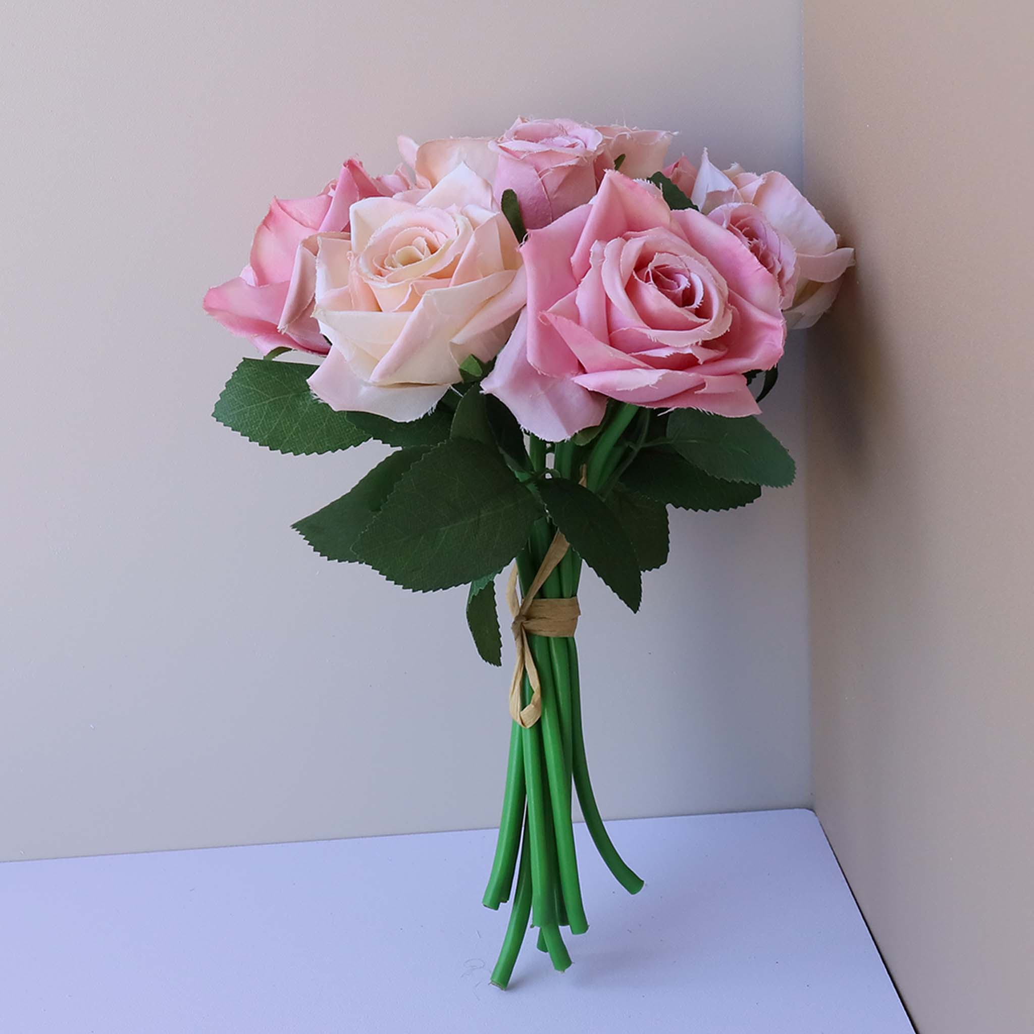 Small Flower Bunch Silk Rose Bouquet for DIY Crafts
