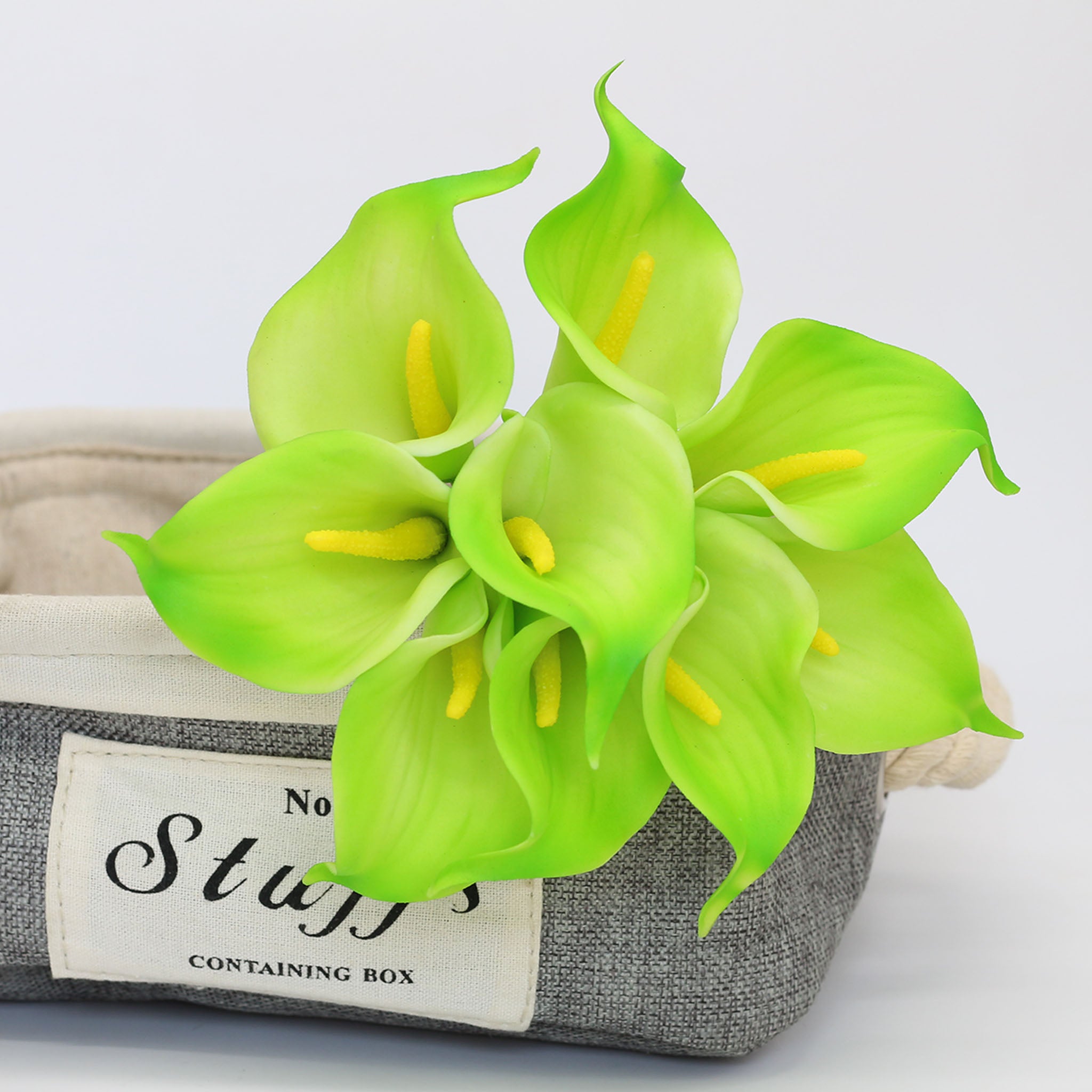 Lime Green Calla Lily Bouquet Real Touch Flowers for Corsages DIY