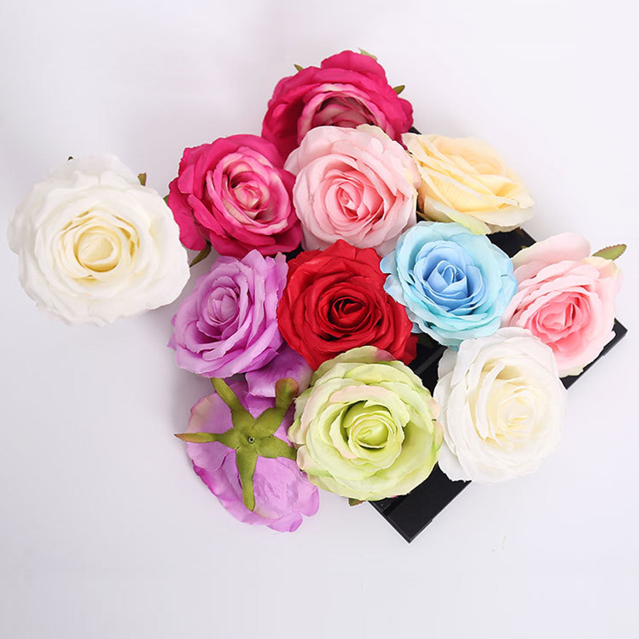 Bulk Big Silk Rose Flower Heads 4.3 inch