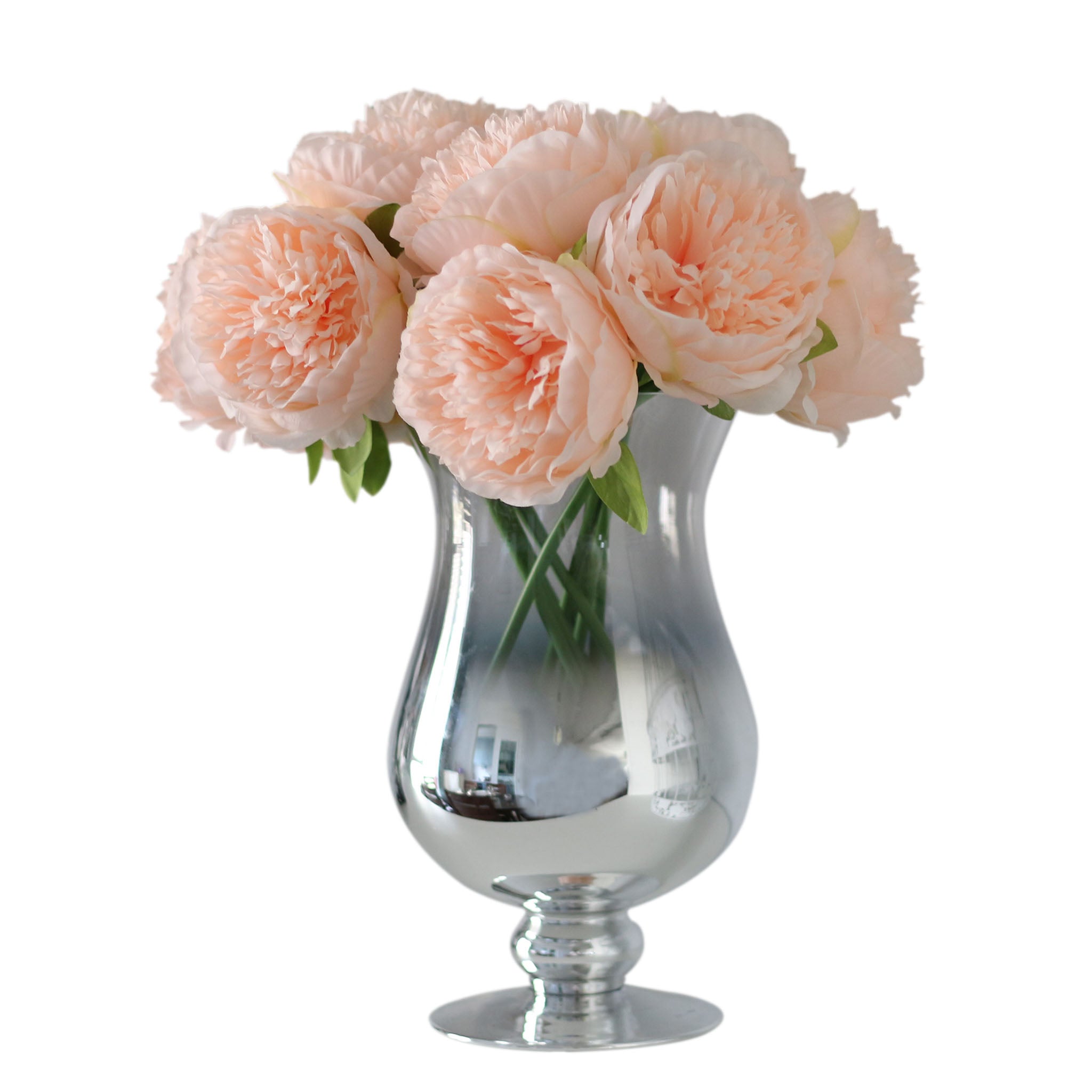 Peach Pink Bridal Bouquet Silk Peony Peach Wedding Flowers