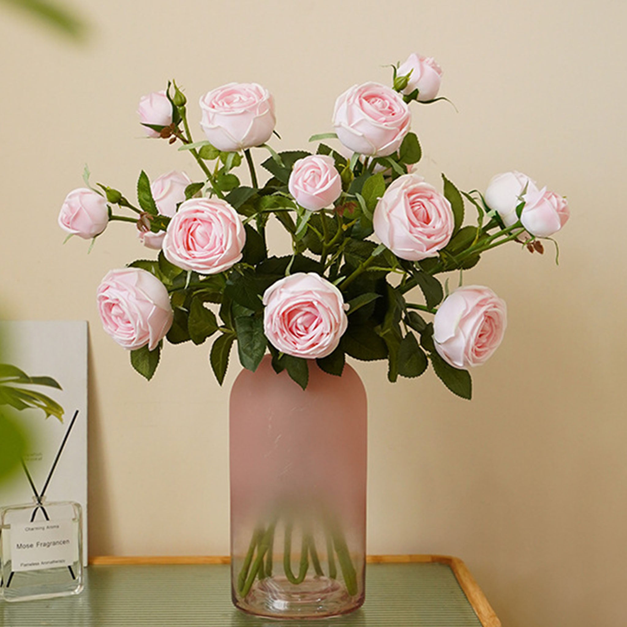 Real Touch Cabbage Roses Realistic Spray Flowers