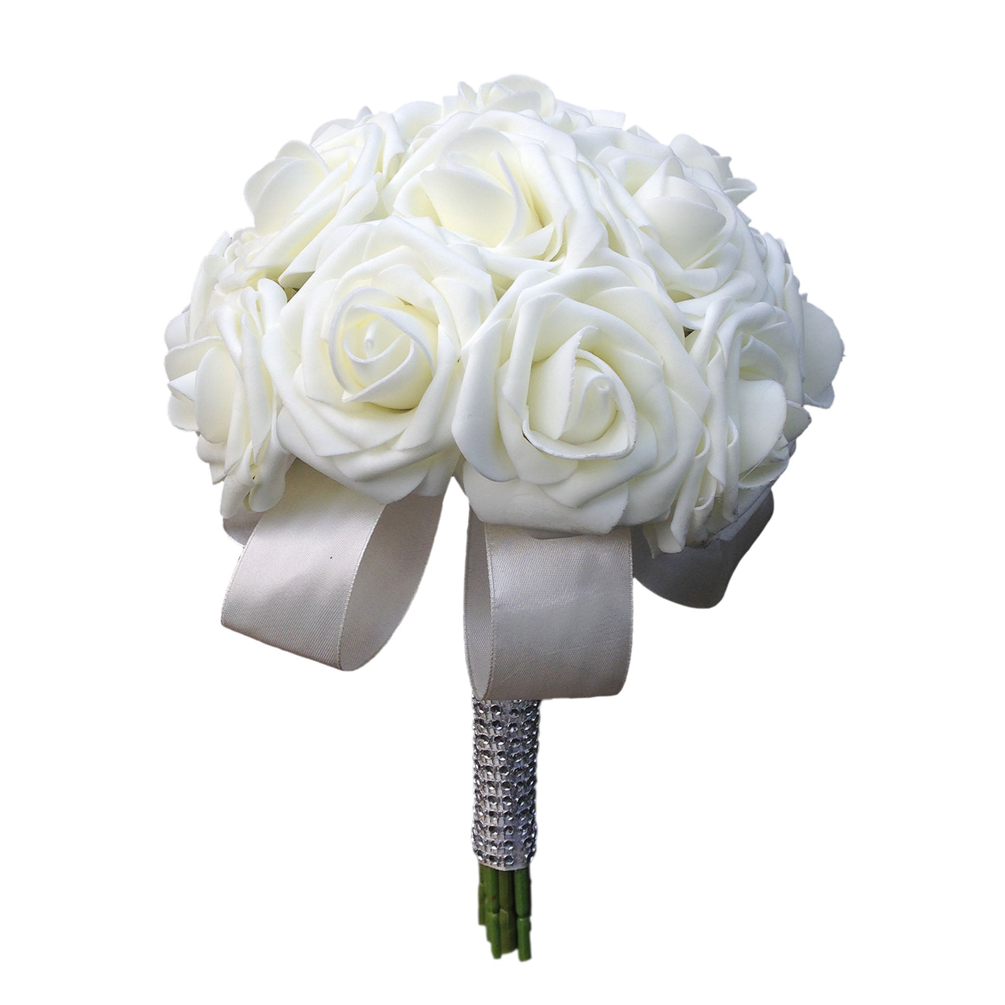 Royal Blue Ivory Roses Wedding Bouquets for Bridal Bridesmaids Boutonnieres