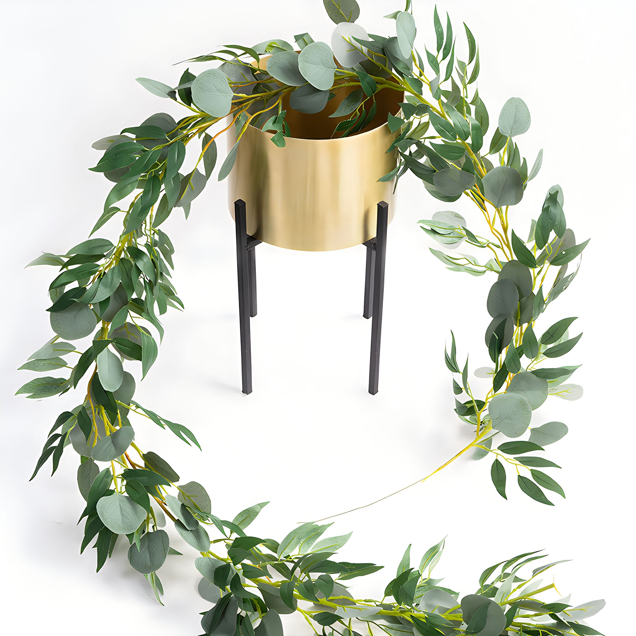 Fake Willow Eucalyptus Plants Silver Dollar Eucalyptus