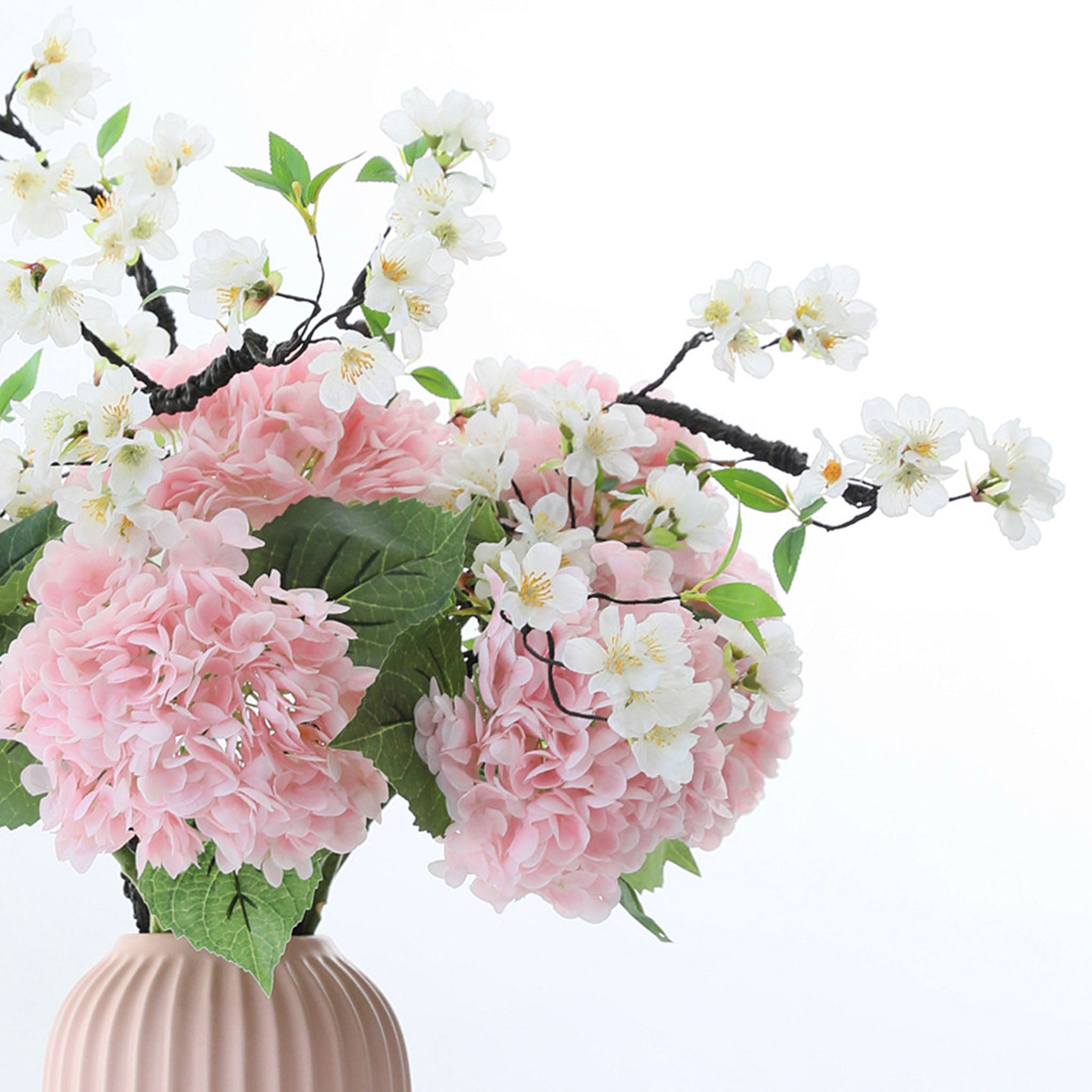 Pastel Light Pink Hydrangea Real Touch Hydrangea