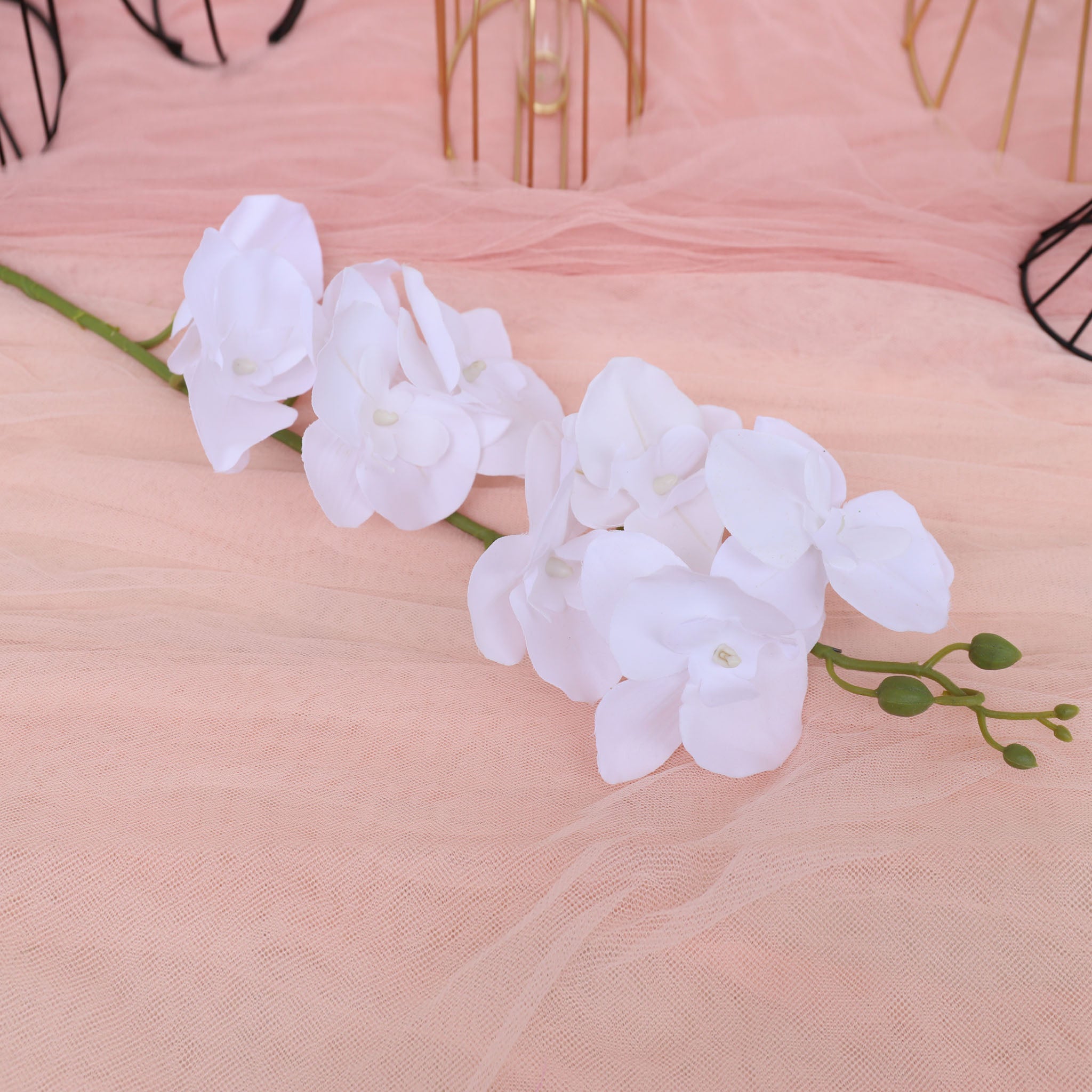Artificial Butterfly Cream White Orchids Silk Phalaenopsis for Wedding Centerpieces