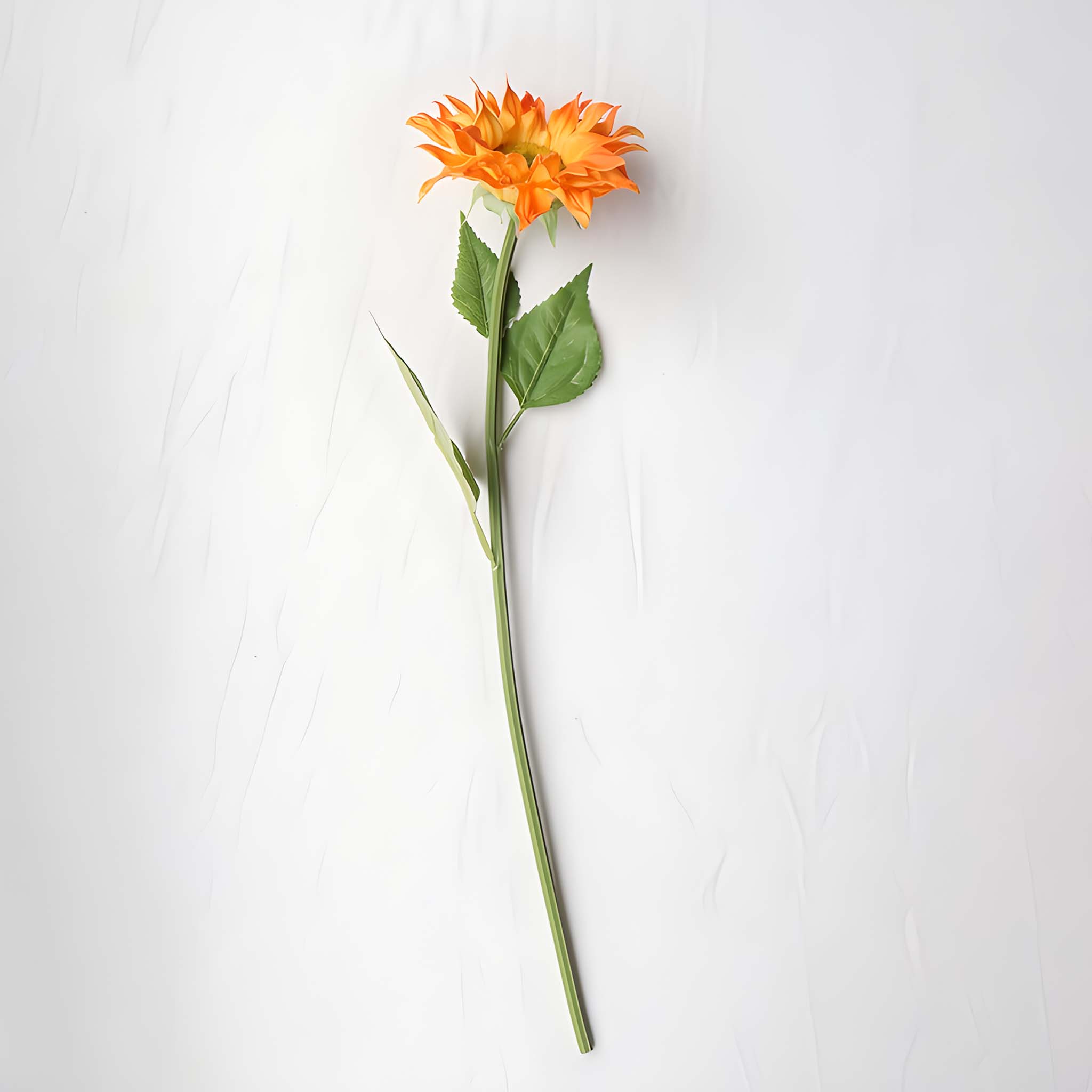Realistic Artificial Sunflowers Yellow Orange 18.5"