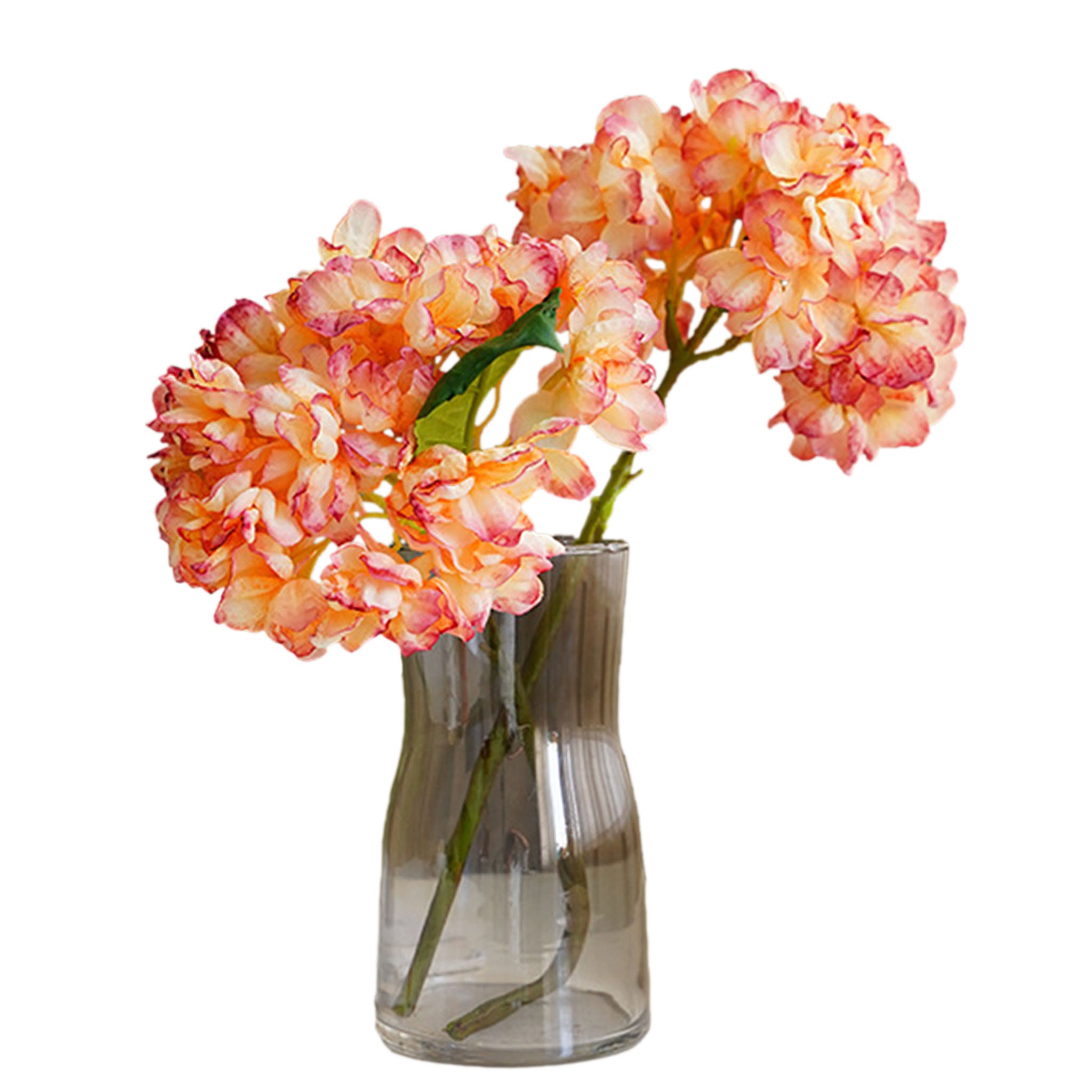 Large Hydrangea Bush Faux Flowers Short Stem