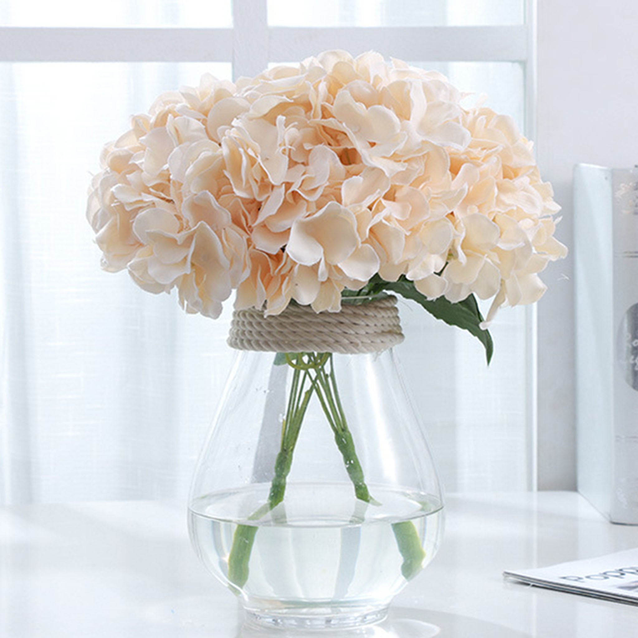 Small Artificial Hydrangea Bunch Blue White Pink Yellow