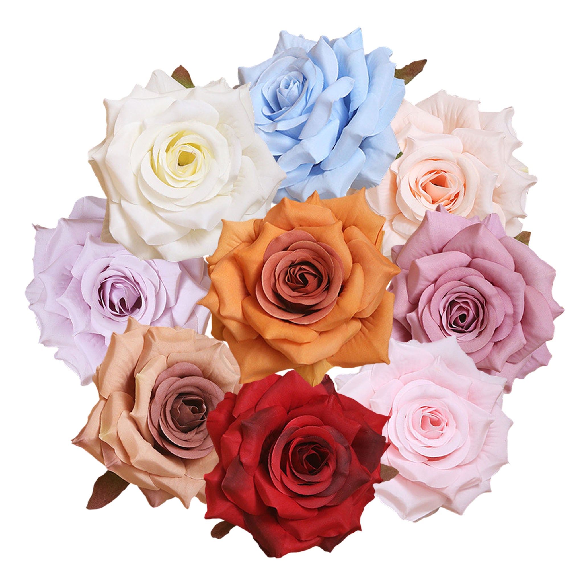 Fake Rose Heads 2.7 inch Flowers in Bulk