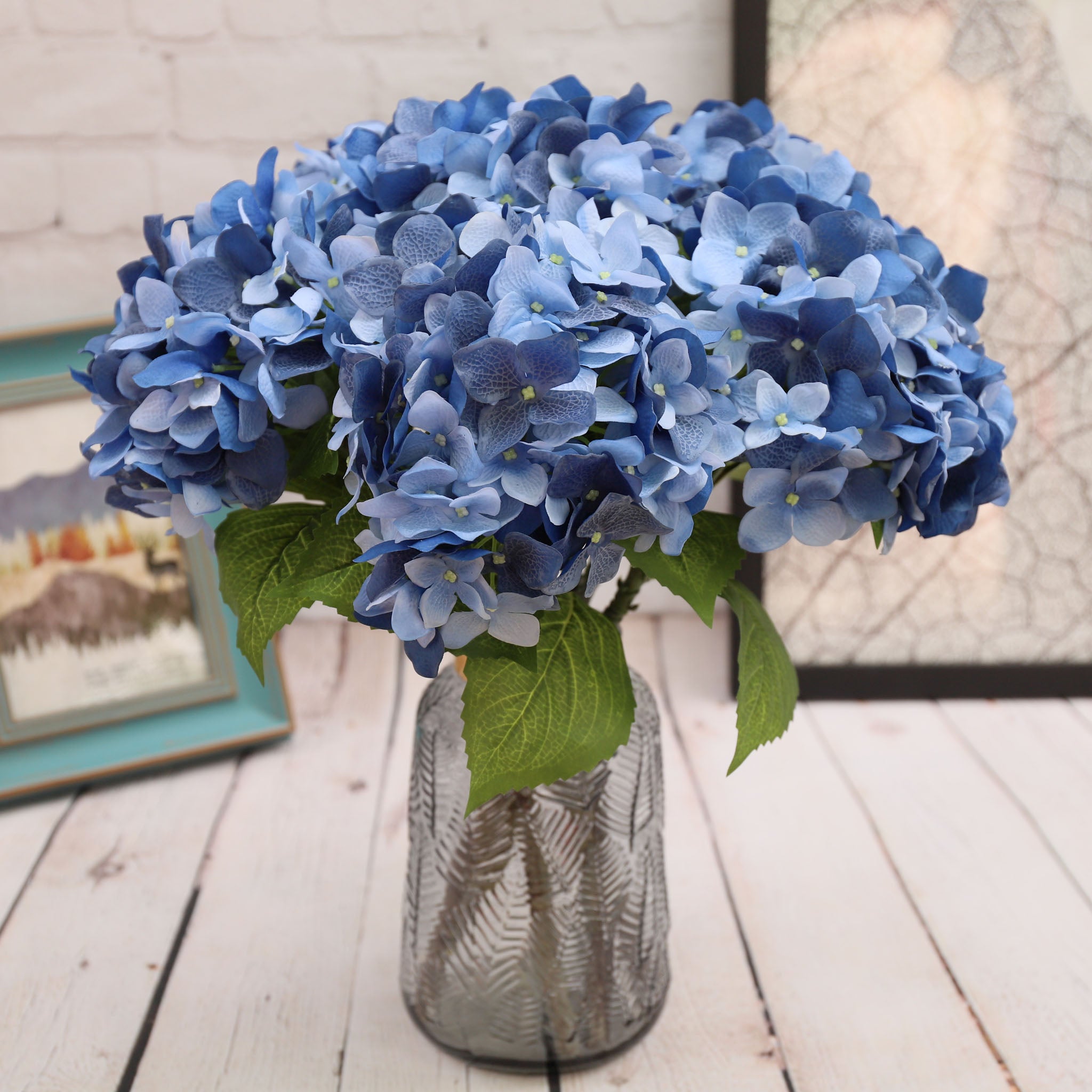 Dark Blue Wedding Flowers Real Touch Hydrangea