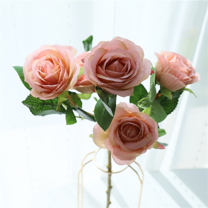 Spray Roses Silk Artificial Flowers 22 inch Tall