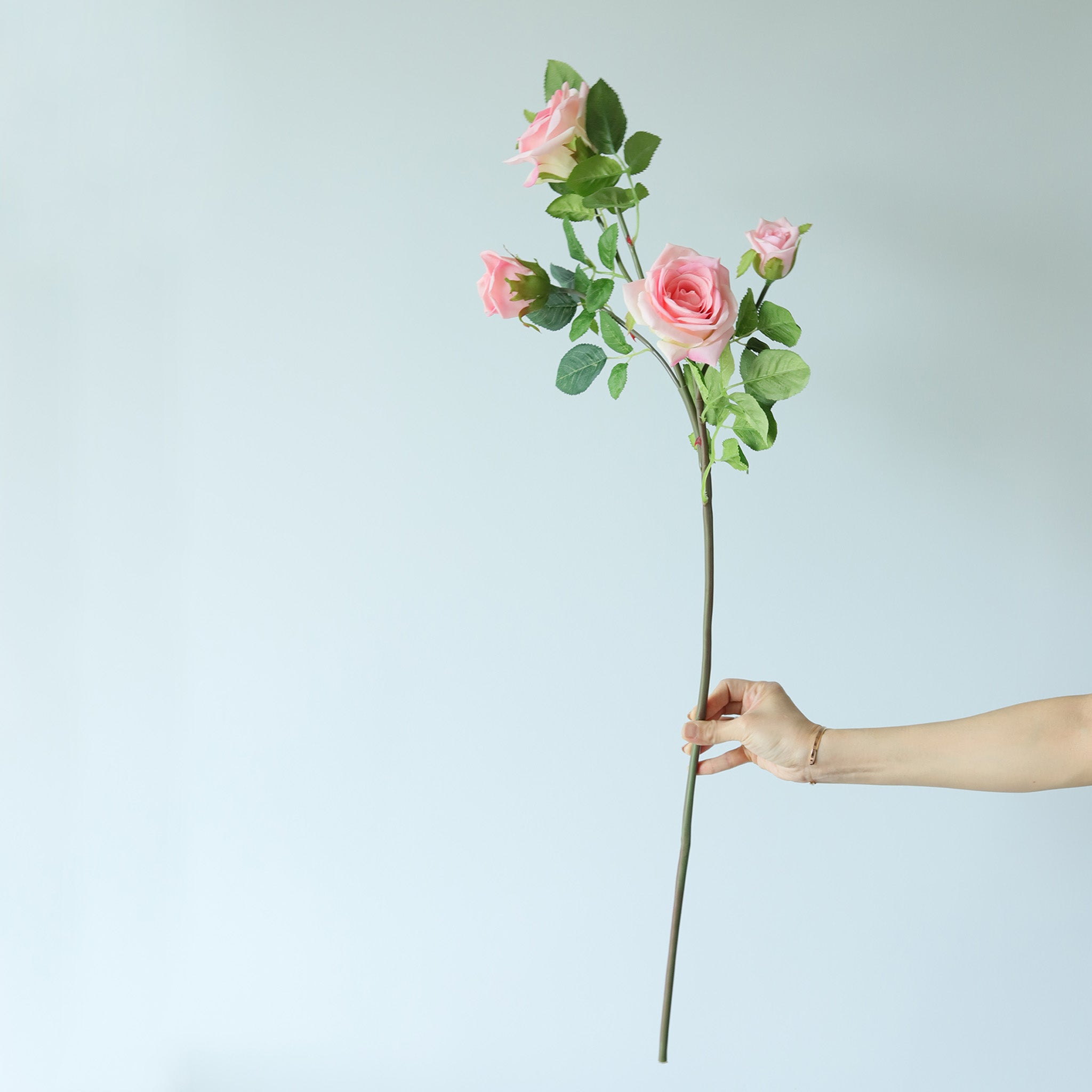 Spray Real Touch Roses Artificial Flowers 5 Colors