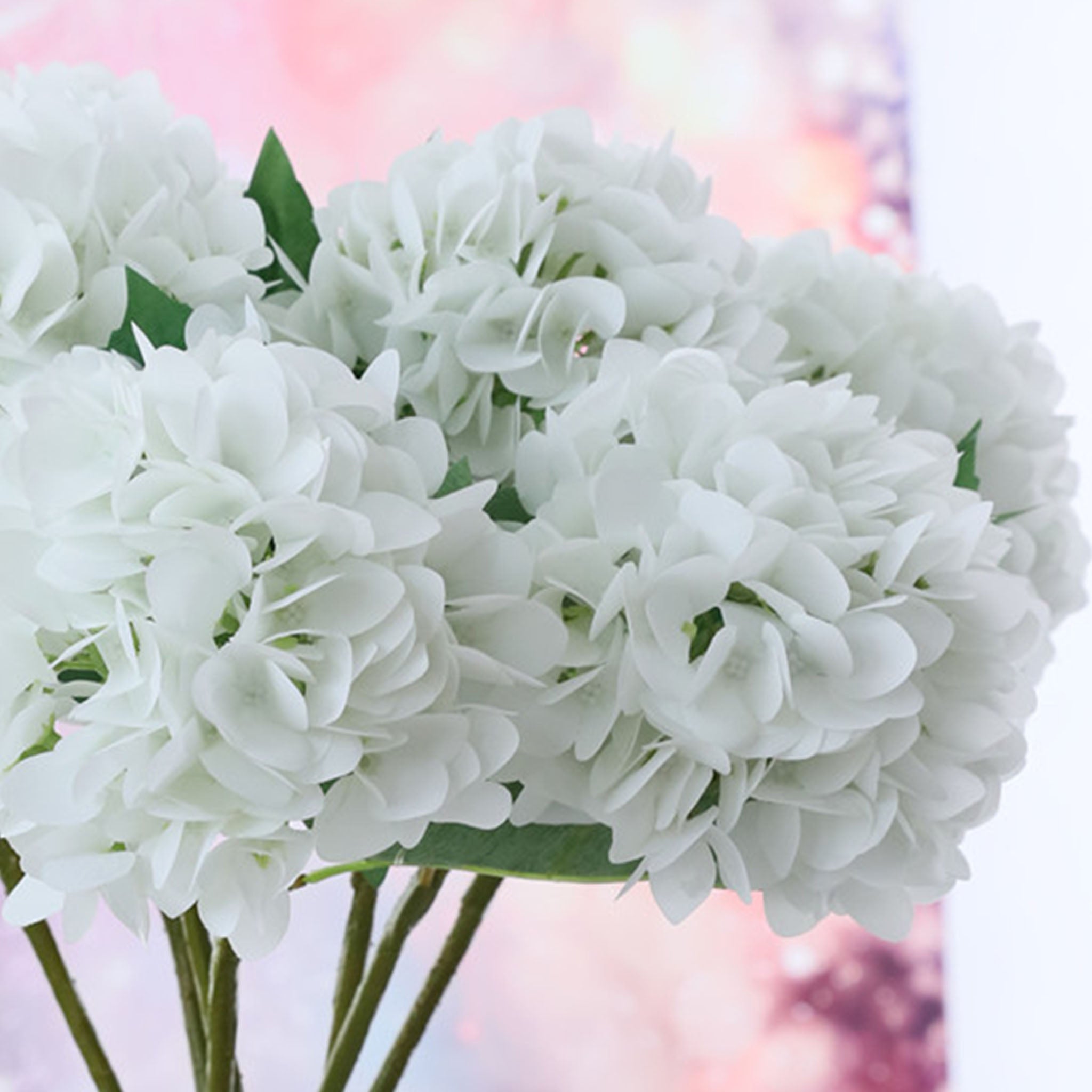 Artificial Hydrangea Bushes Full Bloom Fake Hydrangeas 5 Colors Home Decor