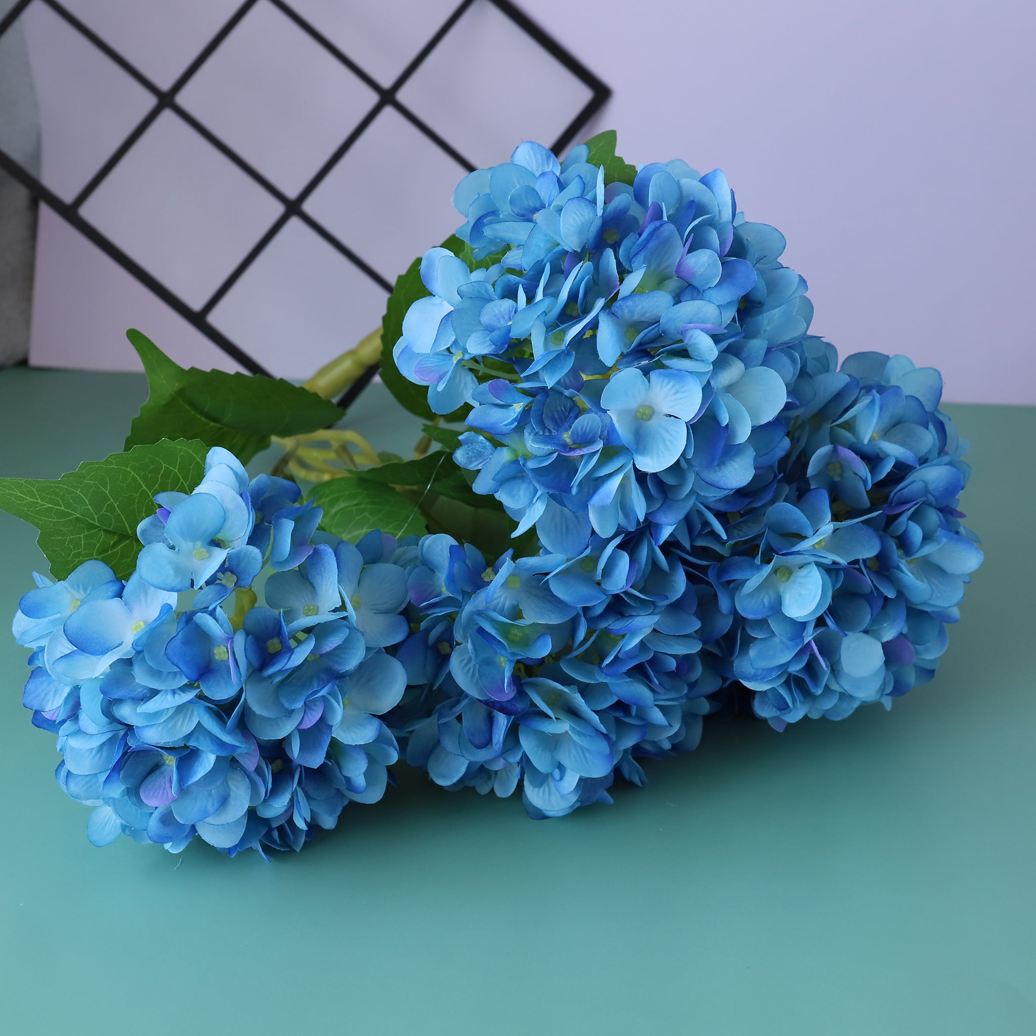 Artificial Blue Hydrangea Bush Large