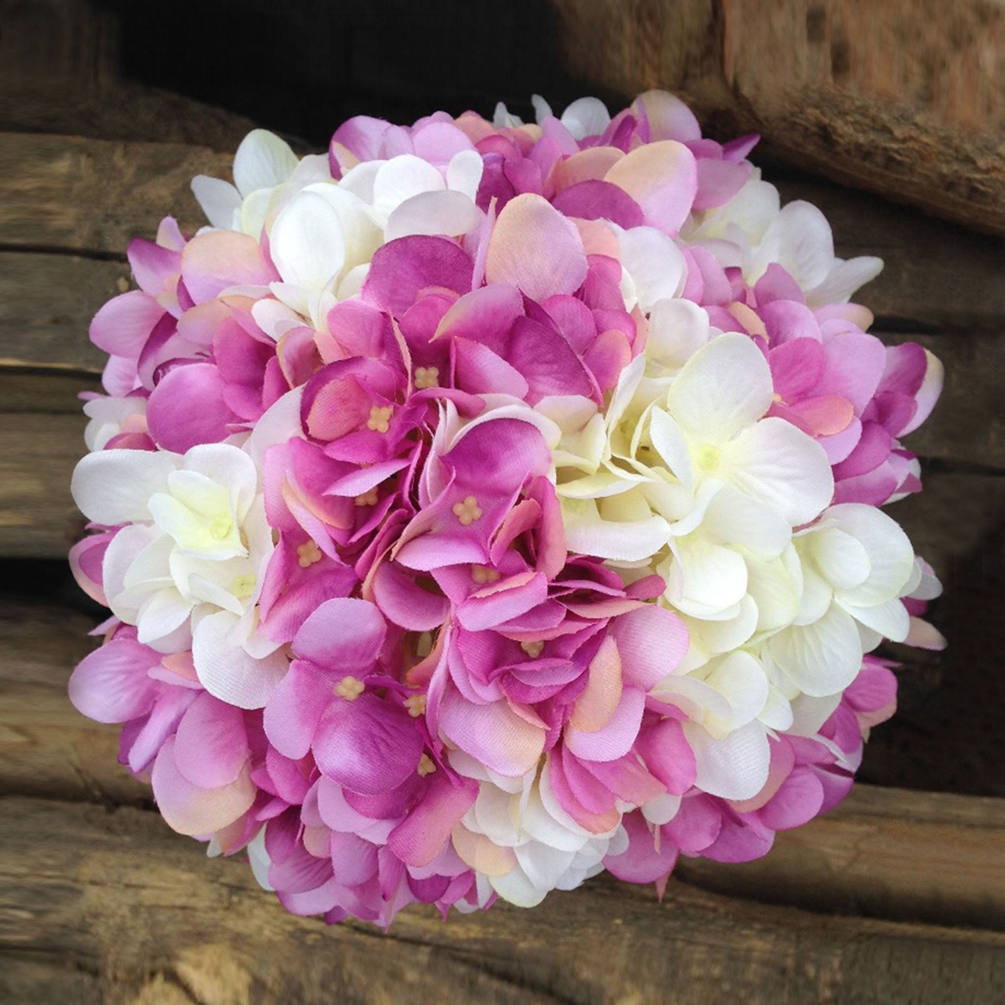 Purple and White Hydrangea Bouquet Wedding Floral Arrangement