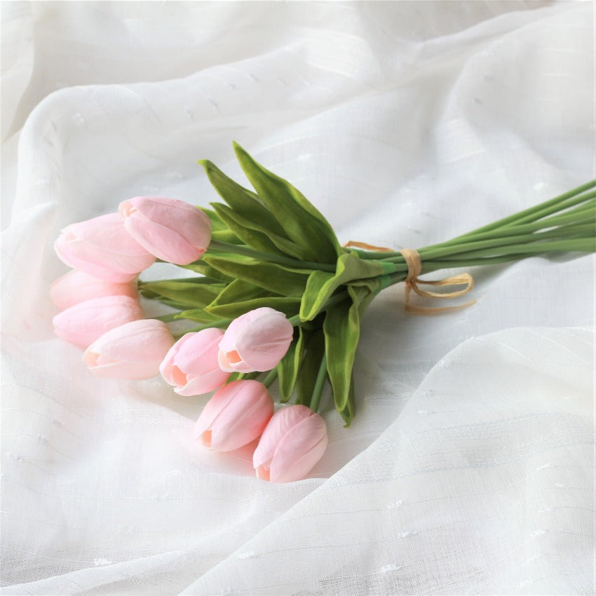 Pink Tulips Artificial Flower Bouquet for Wedding Bridal Flowers