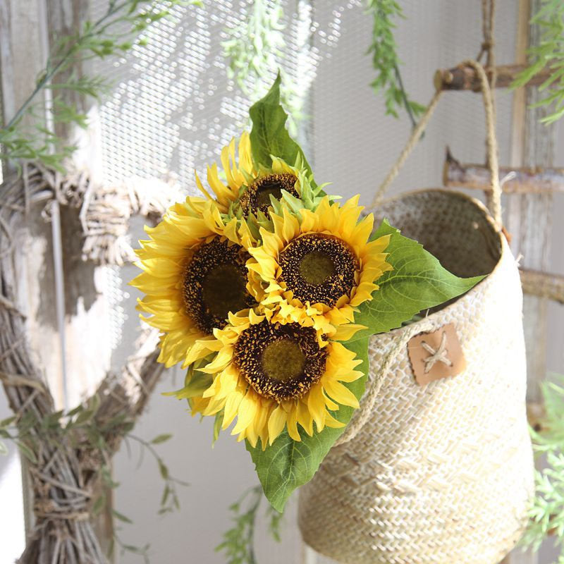 Artificial Sunflower Bouquet for Fall Wedding Bouquet Home Decoration