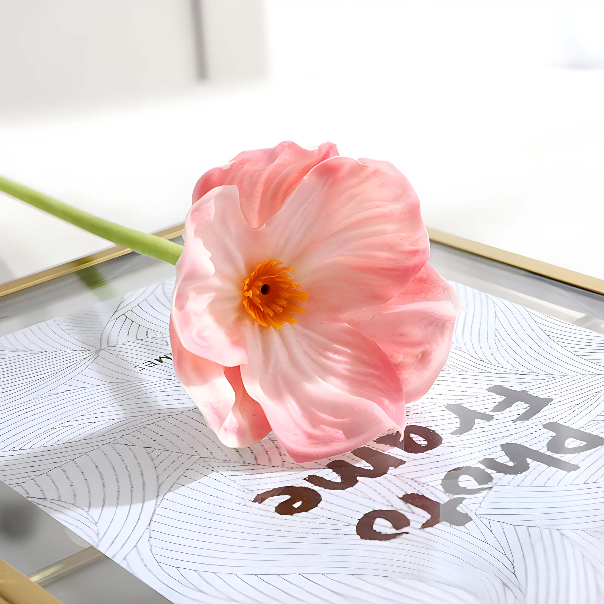 Real Touch Flowers PU Poppy Anemones 10 Blooms