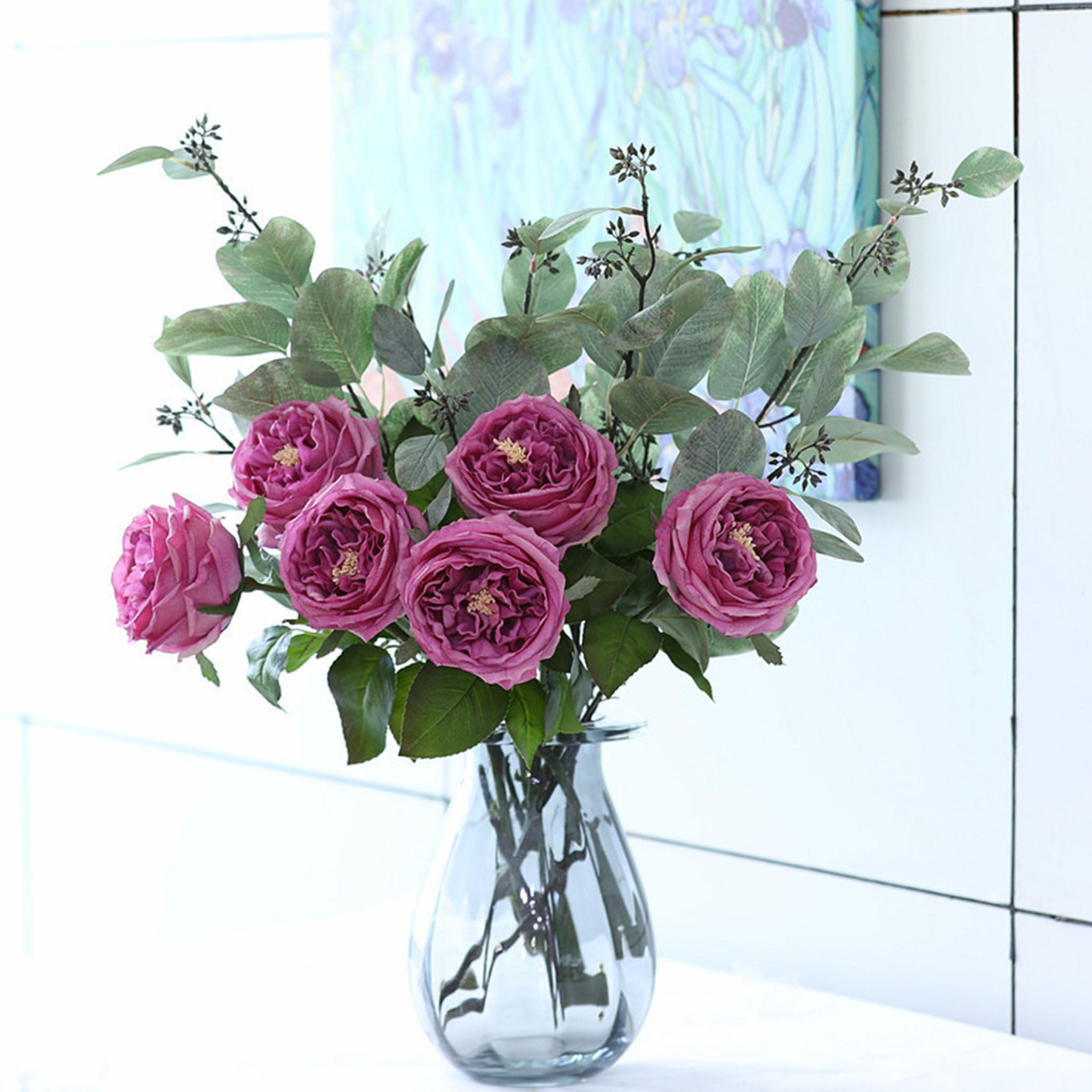 Austin Cabbage Roses Real Touch Flowers