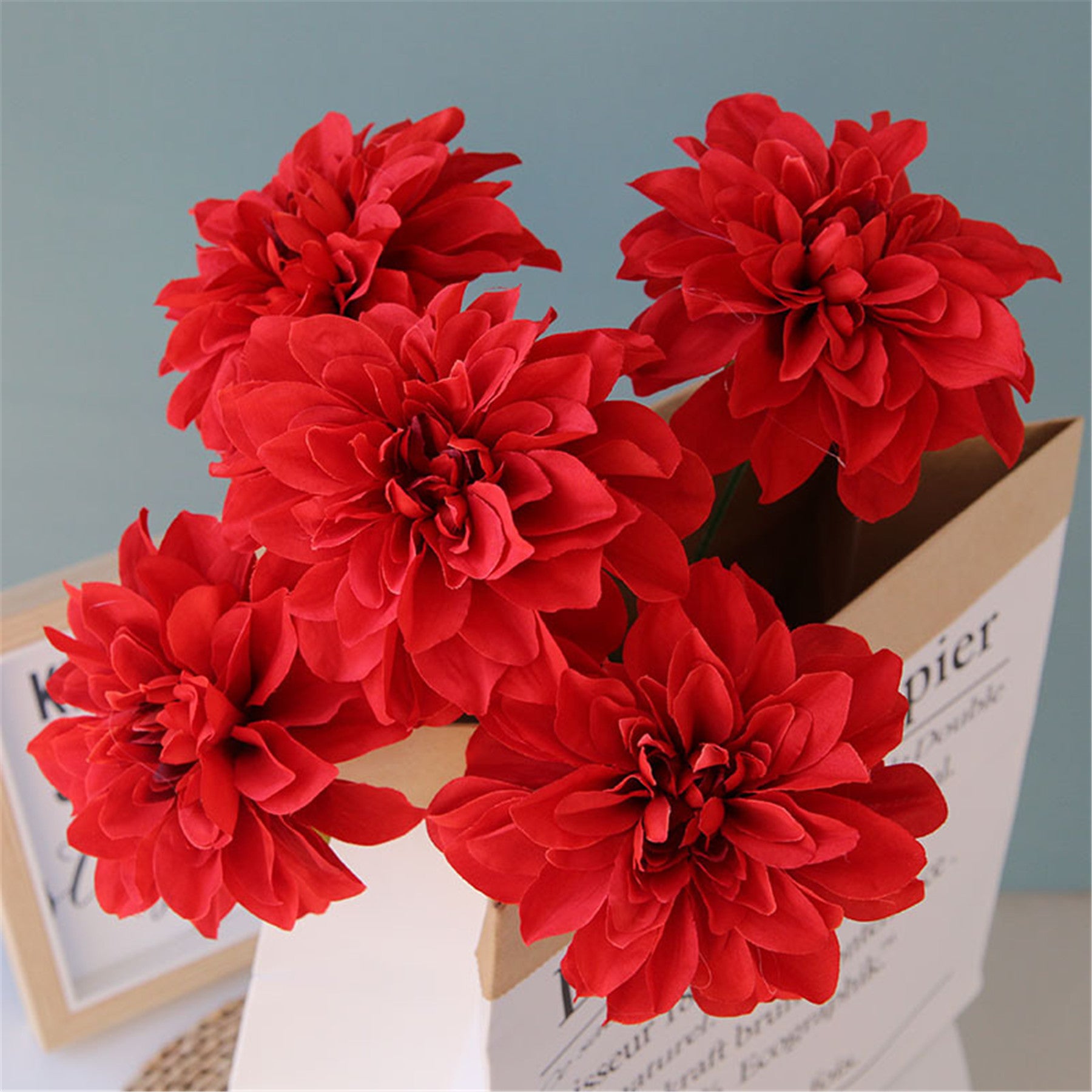 Dahlia Flowers Artificial Silk Wedding Floral Arrangement
